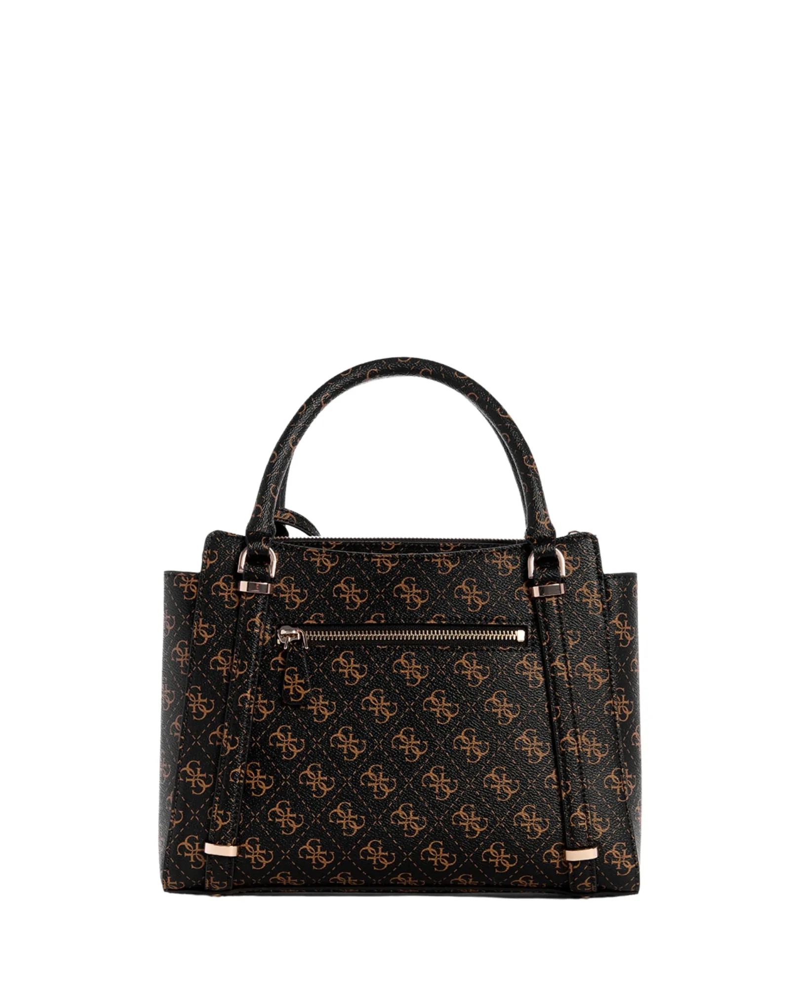 Brown Logo Daryna Satchel Bag