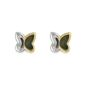 Butterfly Yellow and white Gold Earrings