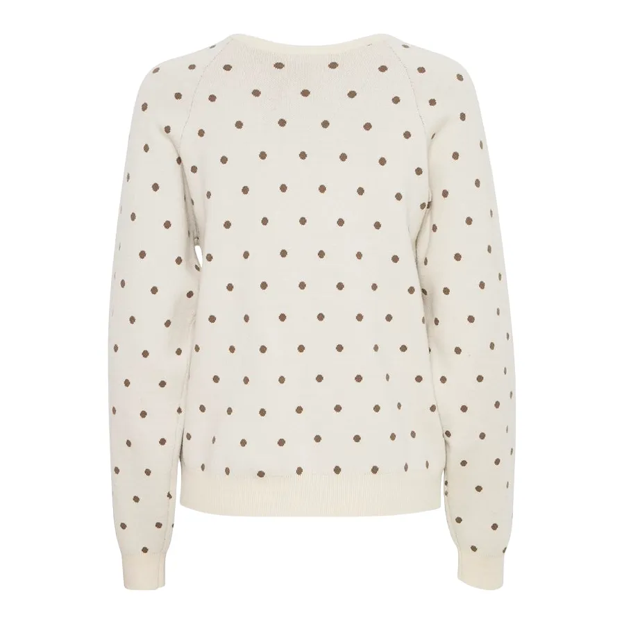 b.young maglione girocollo da pois da donna Bymiran dot Jumper 20815262 1306051 betulla