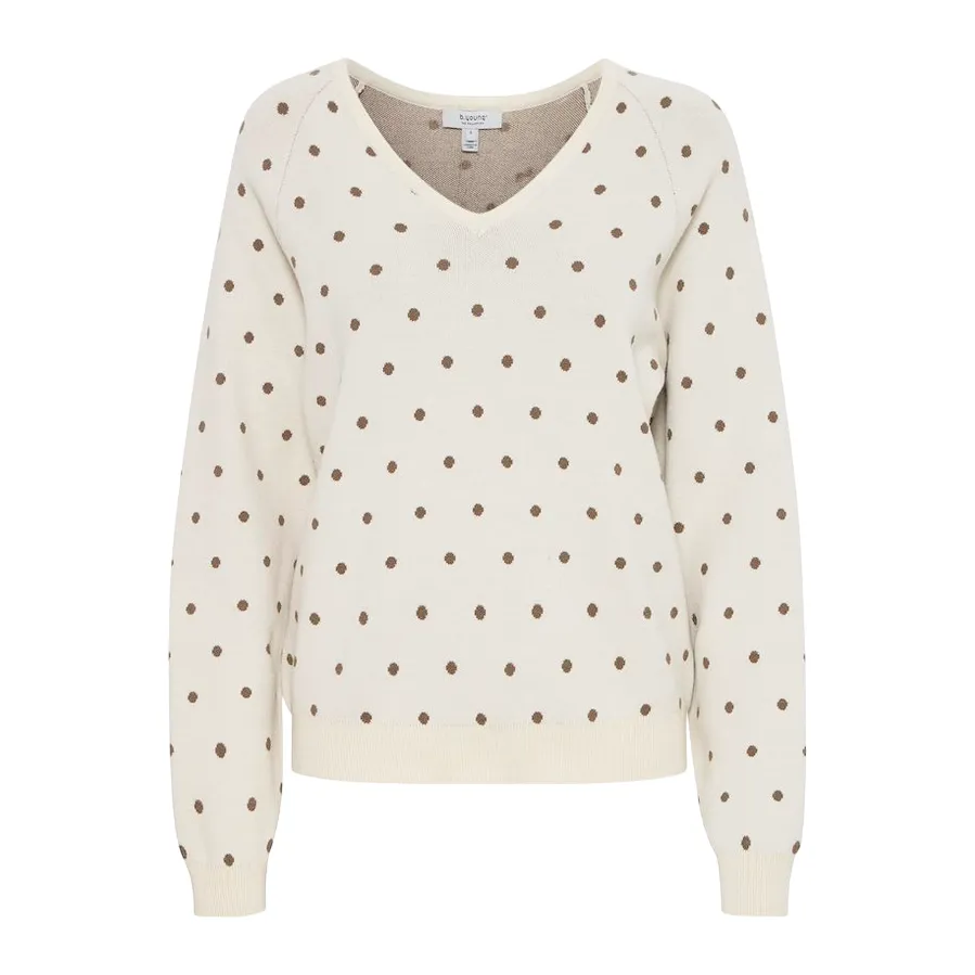 b.young maglione girocollo da pois da donna Bymiran dot Jumper 20815262 1306051 betulla