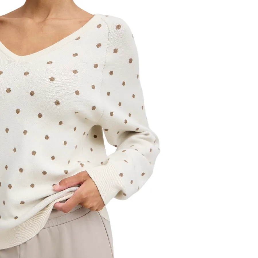 b.young maglione girocollo da pois da donna Bymiran dot Jumper 20815262 1306051 betulla