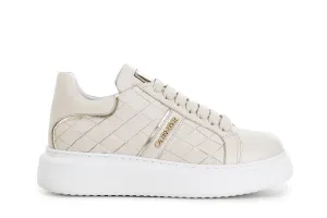 CafèNoir scarpa sneakers in pelle con stampa intreccio C1DE1820 M008 beige