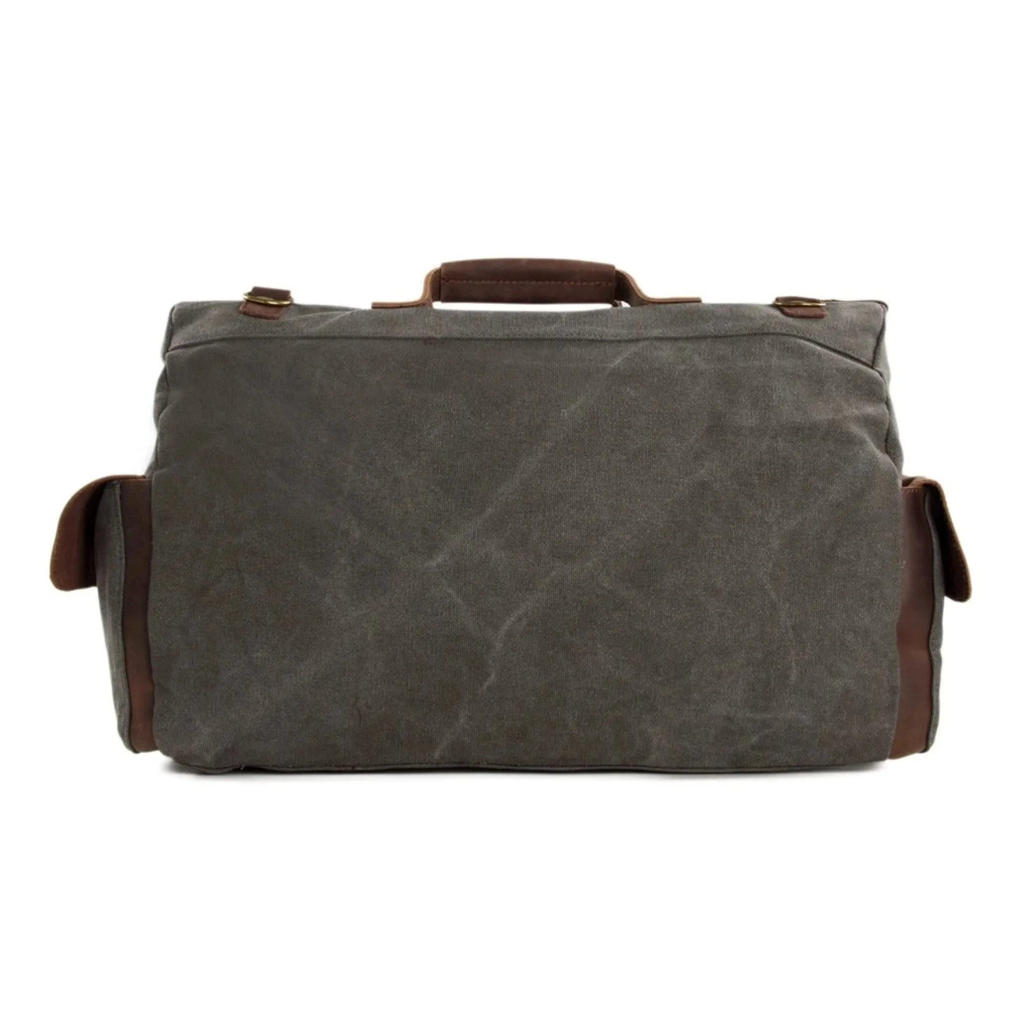 Canvas Leather Travel Messenger Duffel Bag
