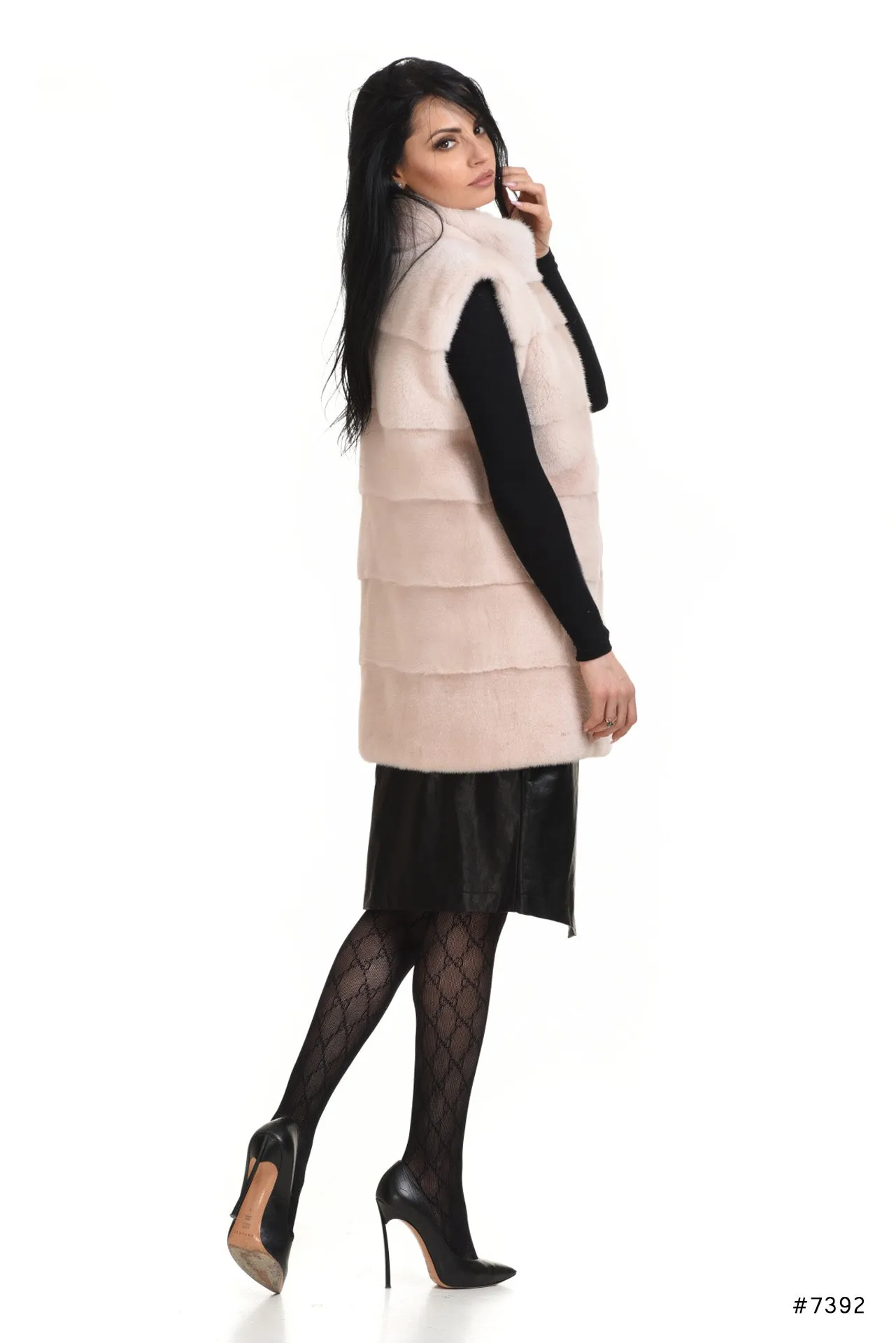 Casual basic mink vest