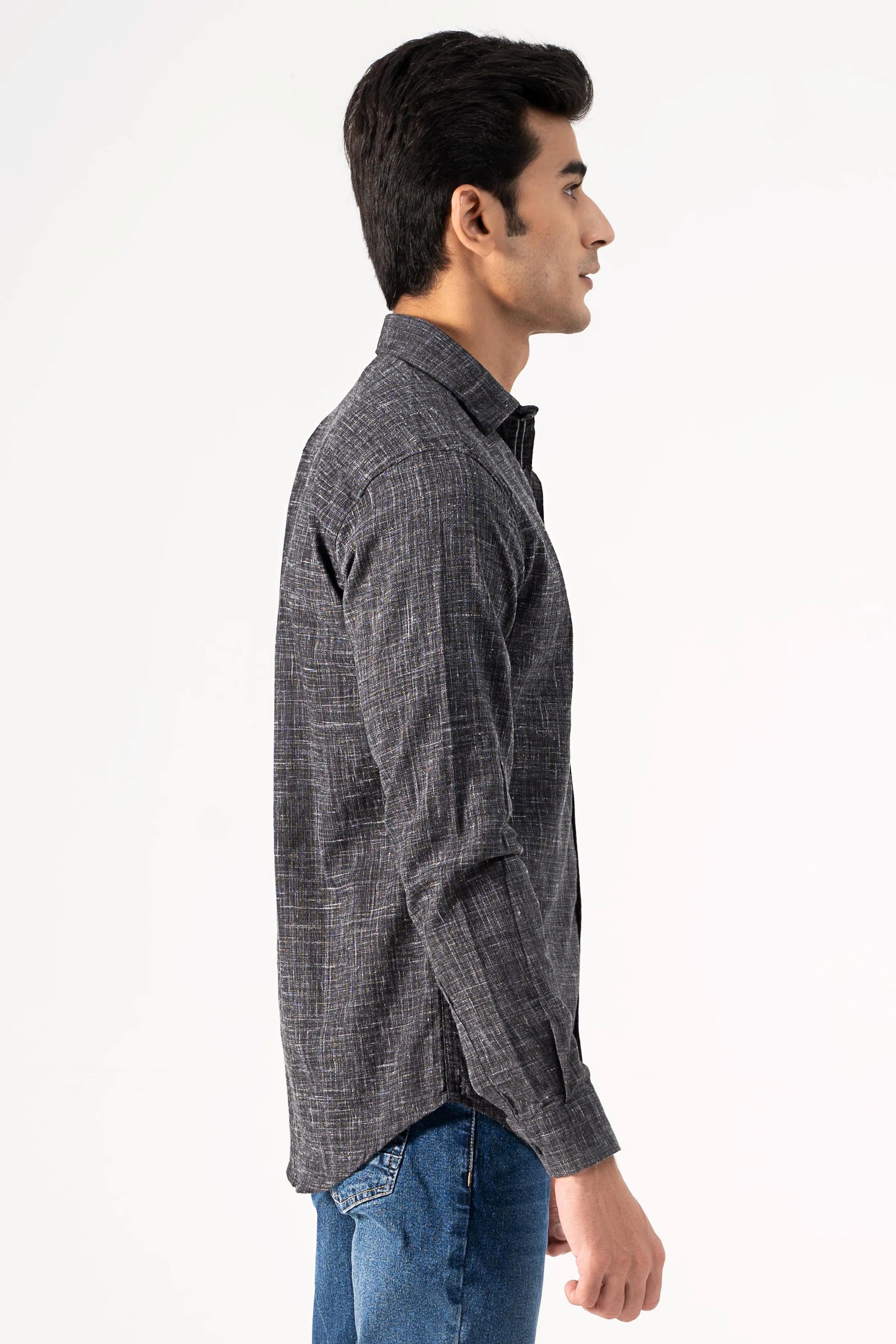 CASUAL SHIRT GREY SELF