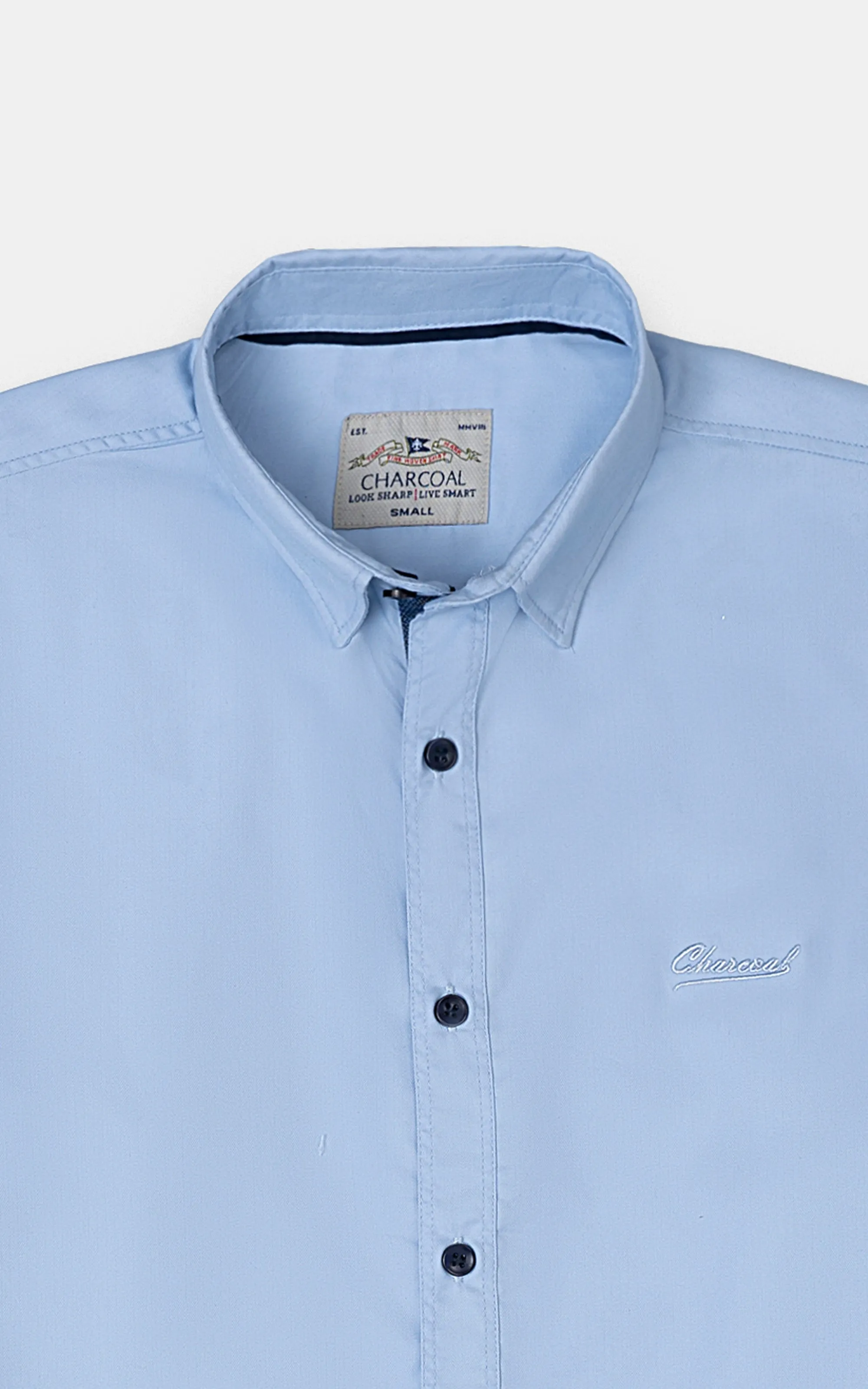CASUAL SHIRT SKY SELF TEXTURED