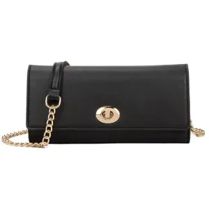 Chain Crossbody Shoulder Bag with Twist Lock (Black)