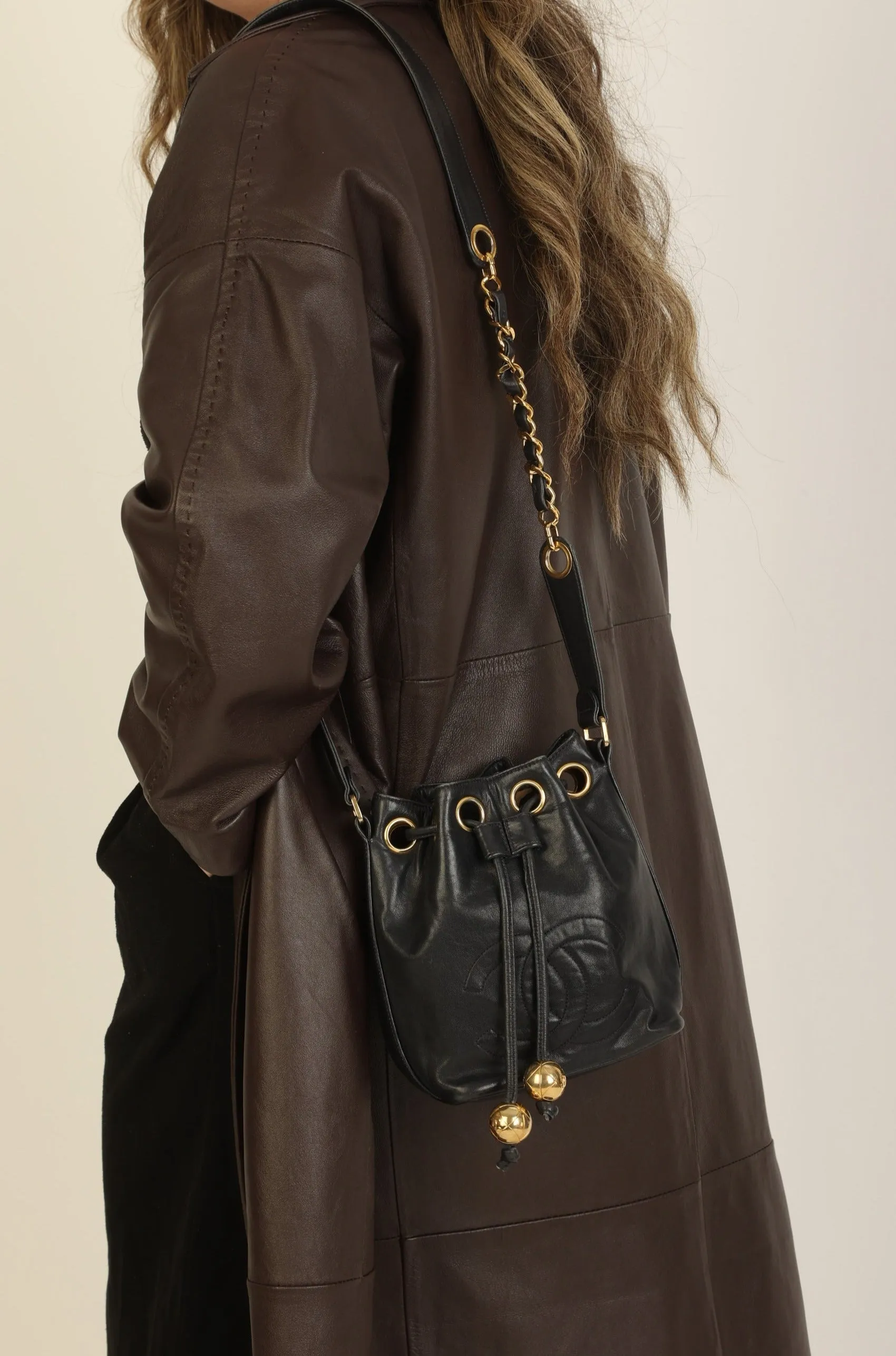 Chanel 1991 Lambskin Mini Bucket Bag