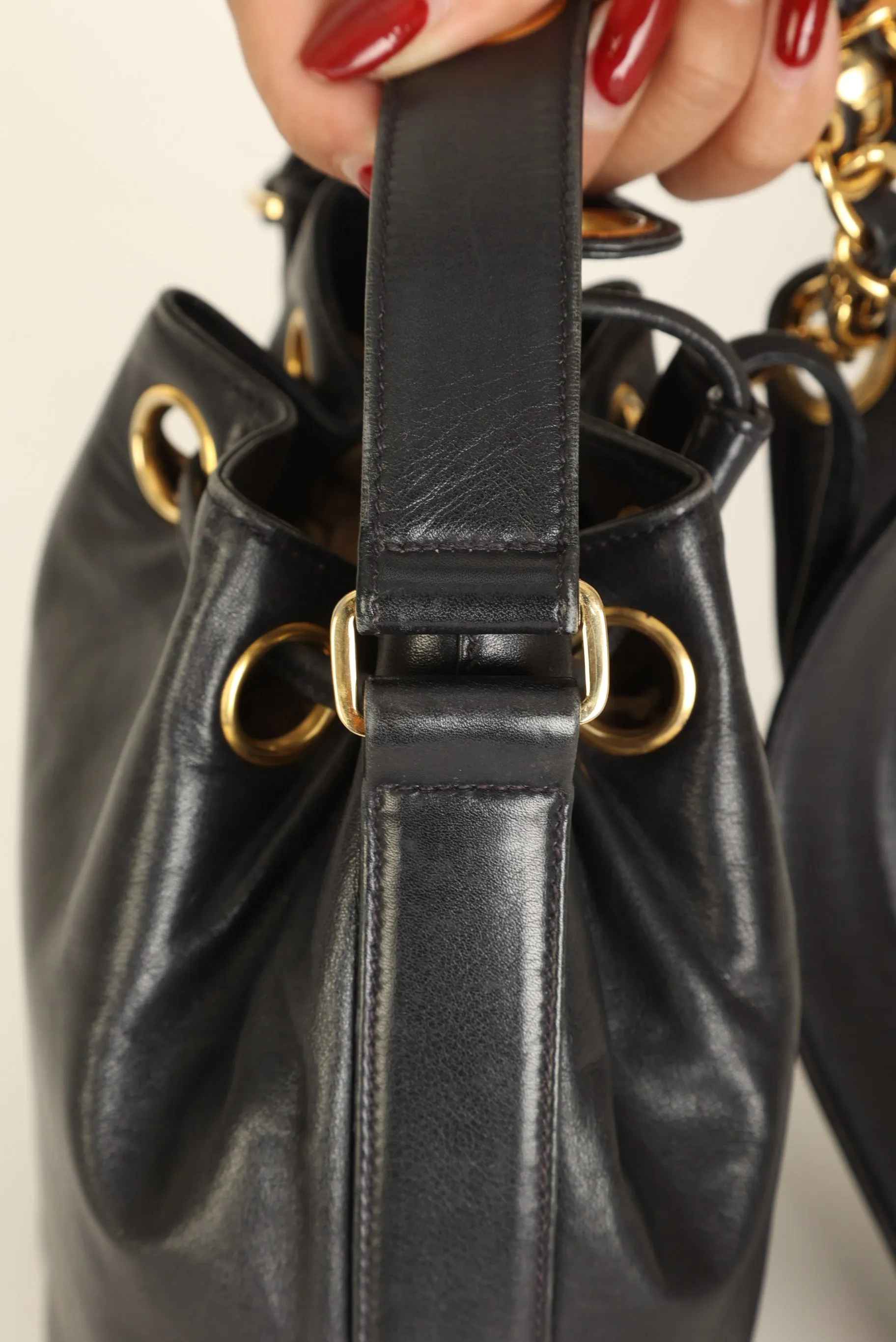 Chanel 1991 Lambskin Mini Bucket Bag