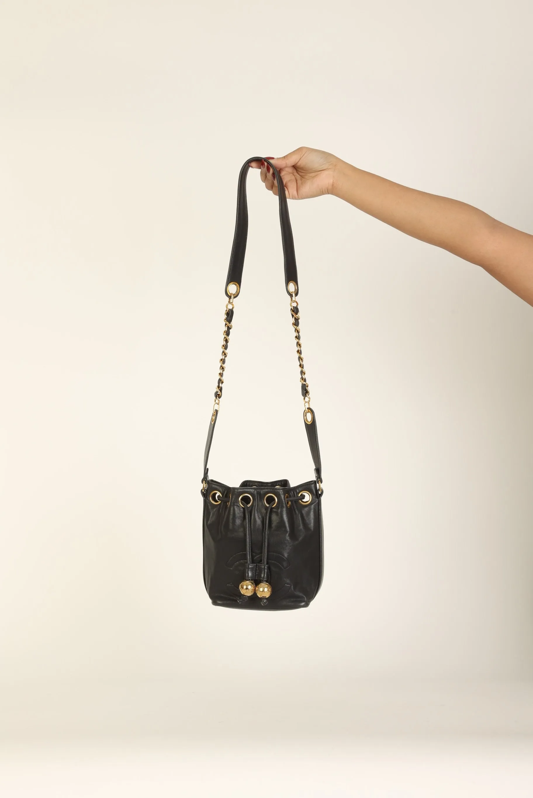 Chanel 1991 Lambskin Mini Bucket Bag