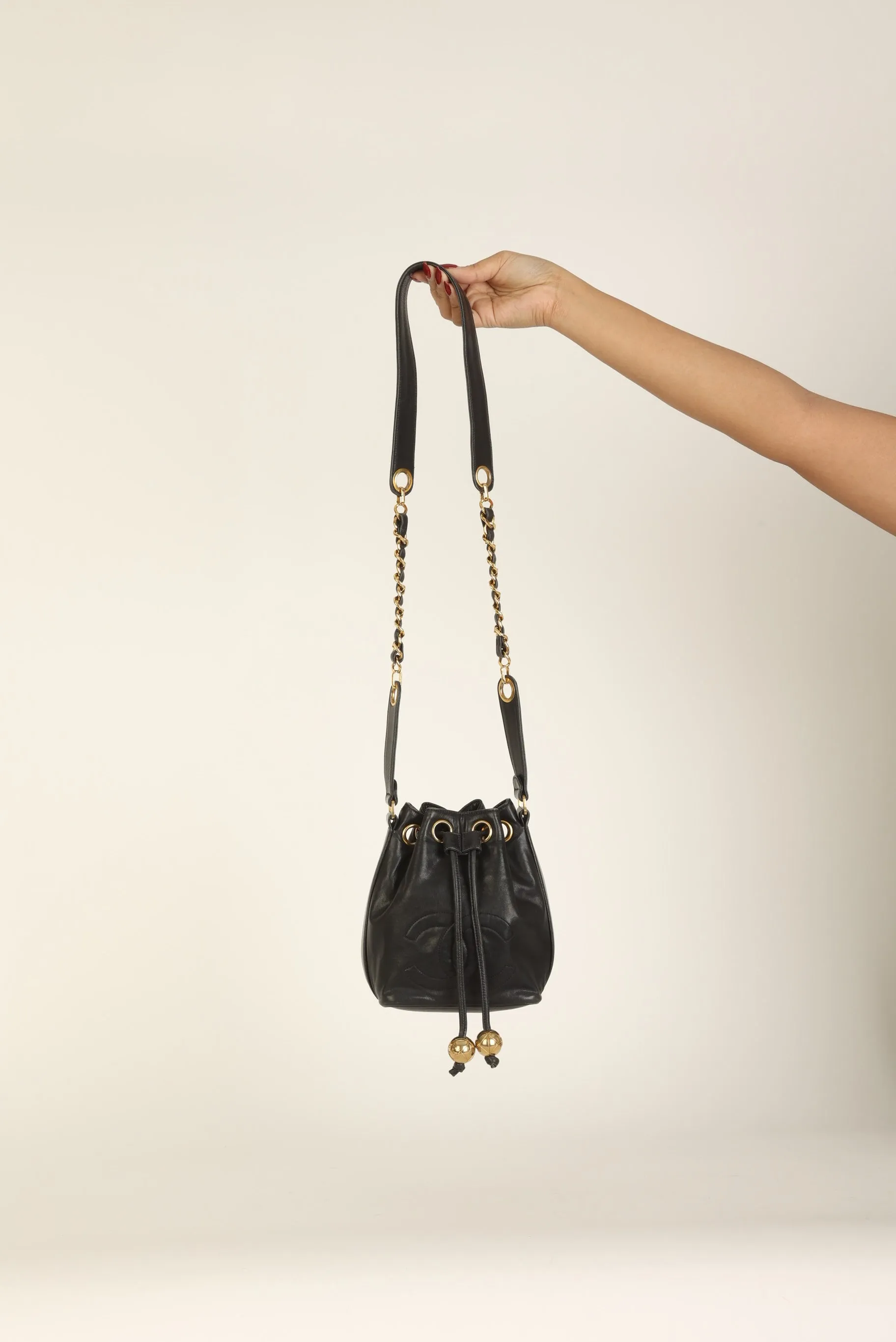 Chanel 1991 Lambskin Mini Bucket Bag