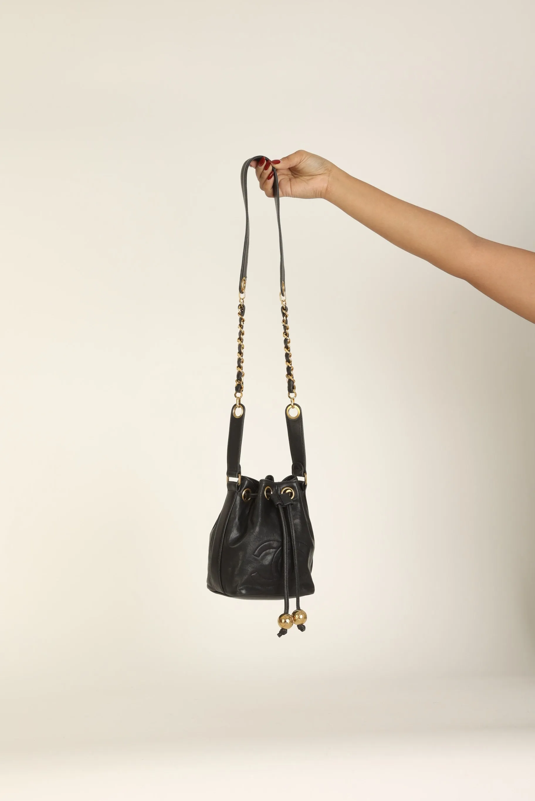 Chanel 1991 Lambskin Mini Bucket Bag