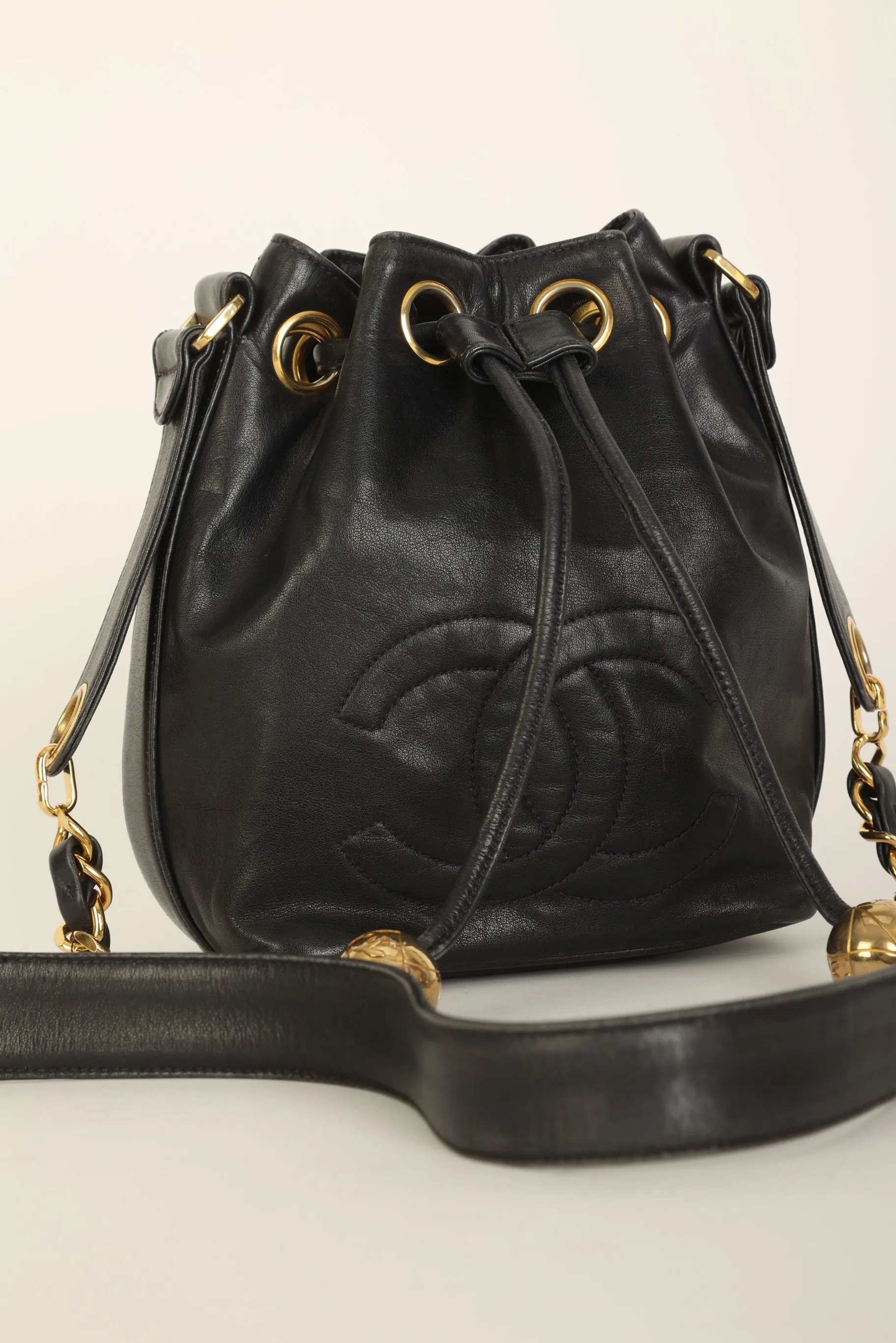 Chanel 1991 Lambskin Mini Bucket Bag