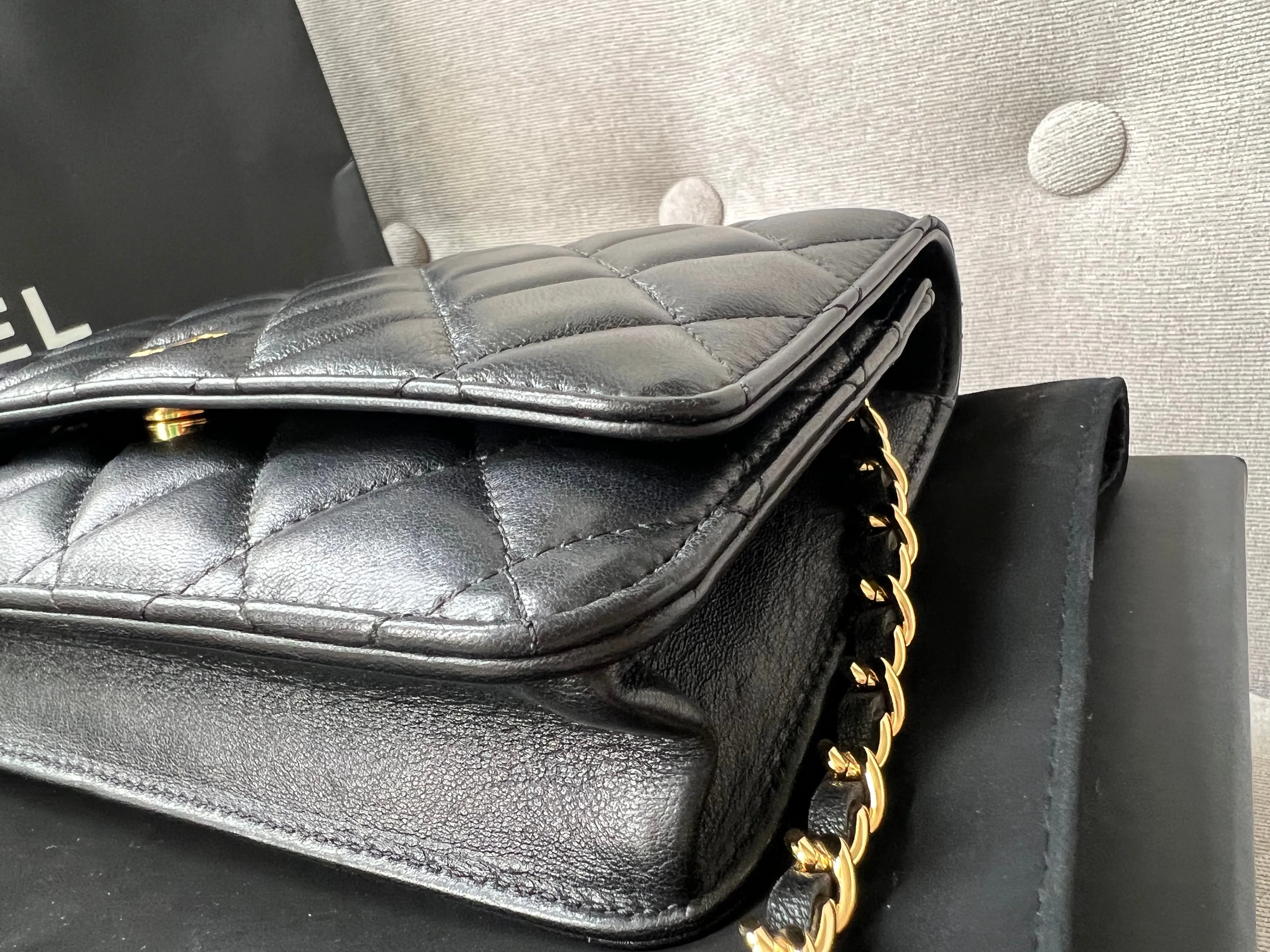 Chanel Black Lambskin Wallet on Chain with gold hardware (RRP £2,810)