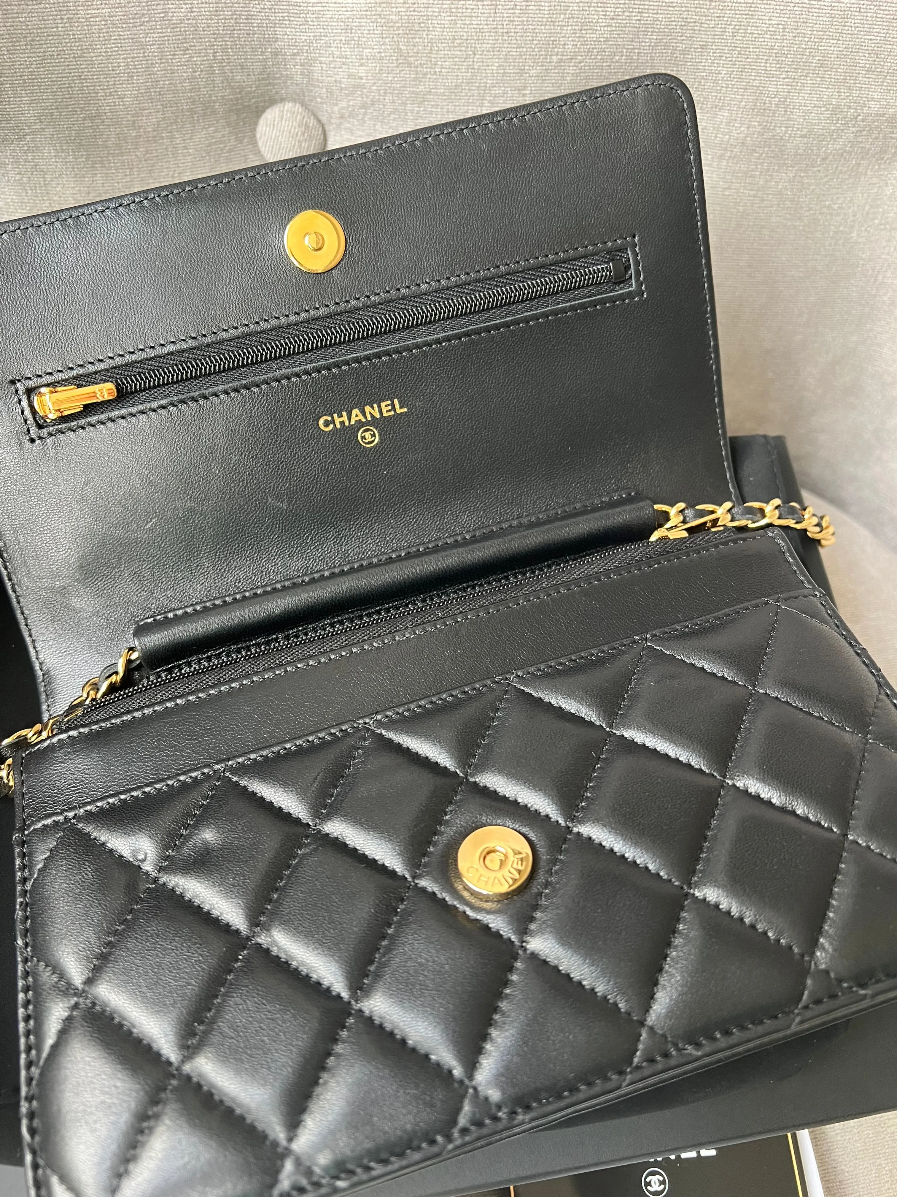 Chanel Black Lambskin Wallet on Chain with gold hardware (RRP £2,810)