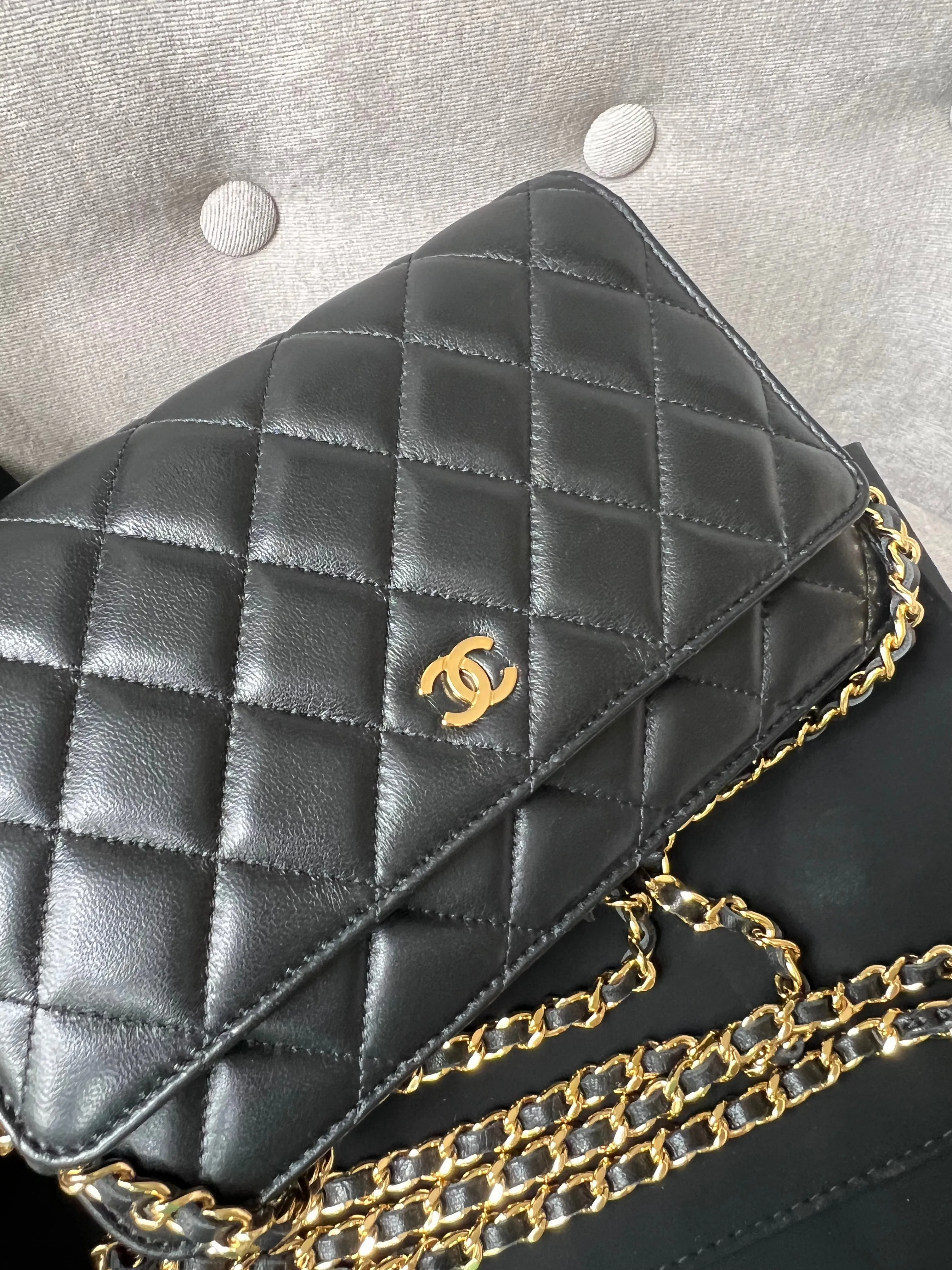 Chanel Black Lambskin Wallet on Chain with gold hardware (RRP £2,810)