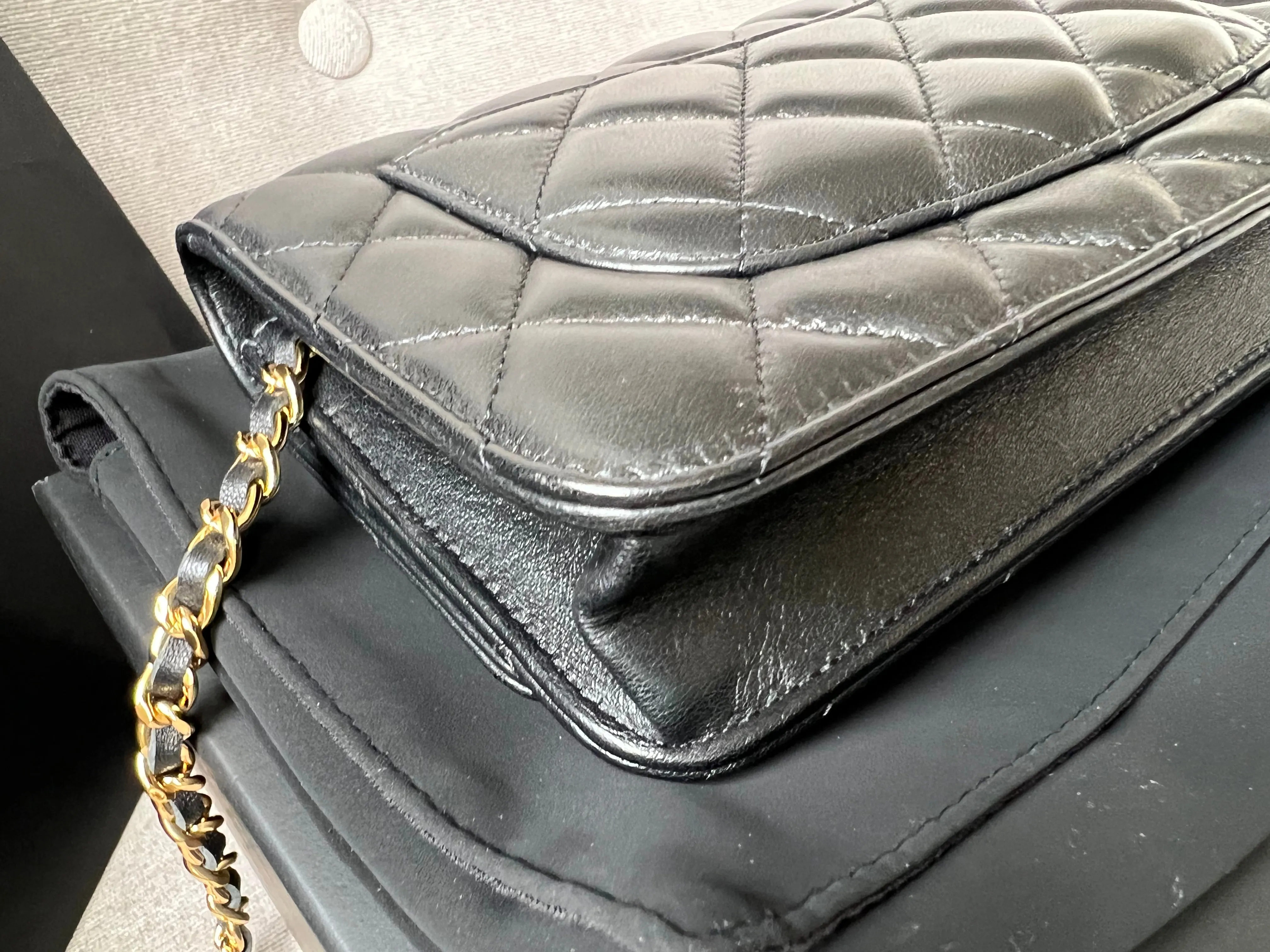 Chanel Black Lambskin Wallet on Chain with gold hardware (RRP £2,810)