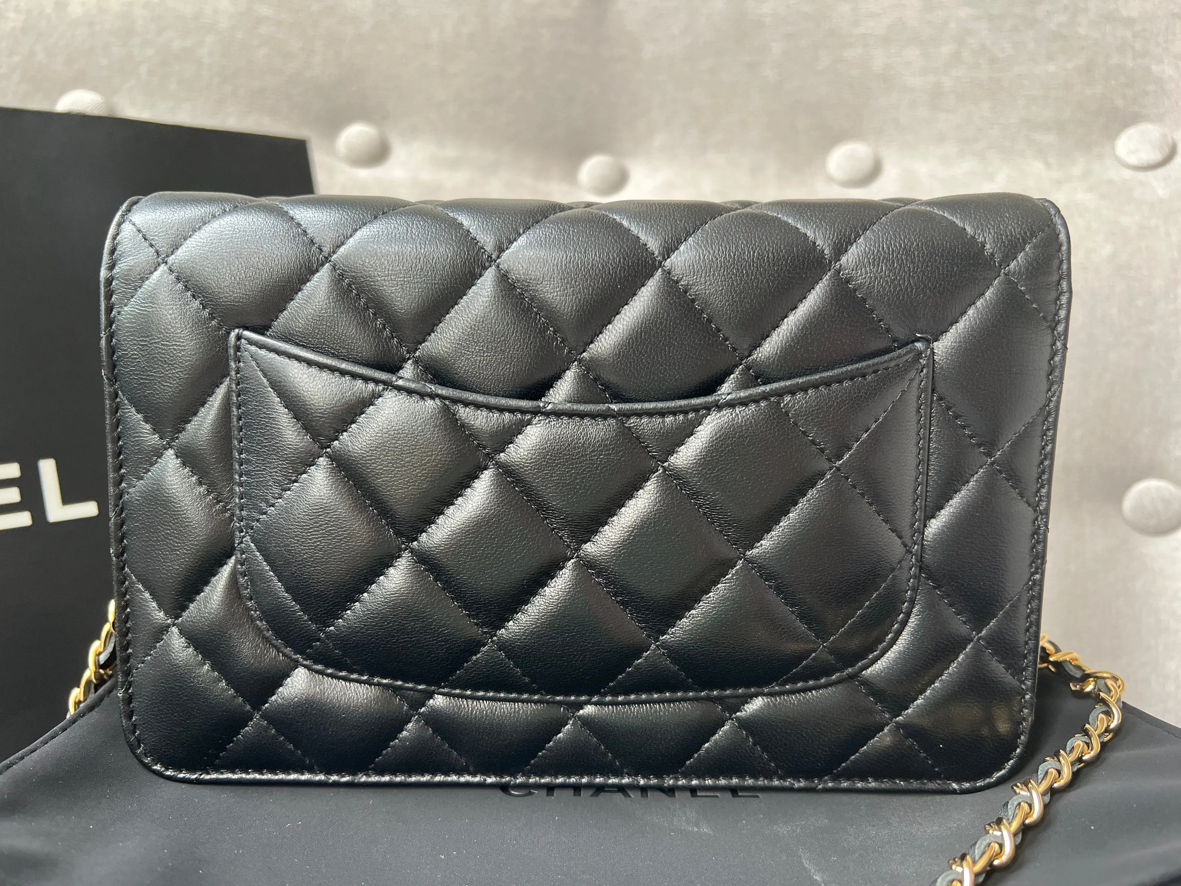 Chanel Black Lambskin Wallet on Chain with gold hardware (RRP £2,810)
