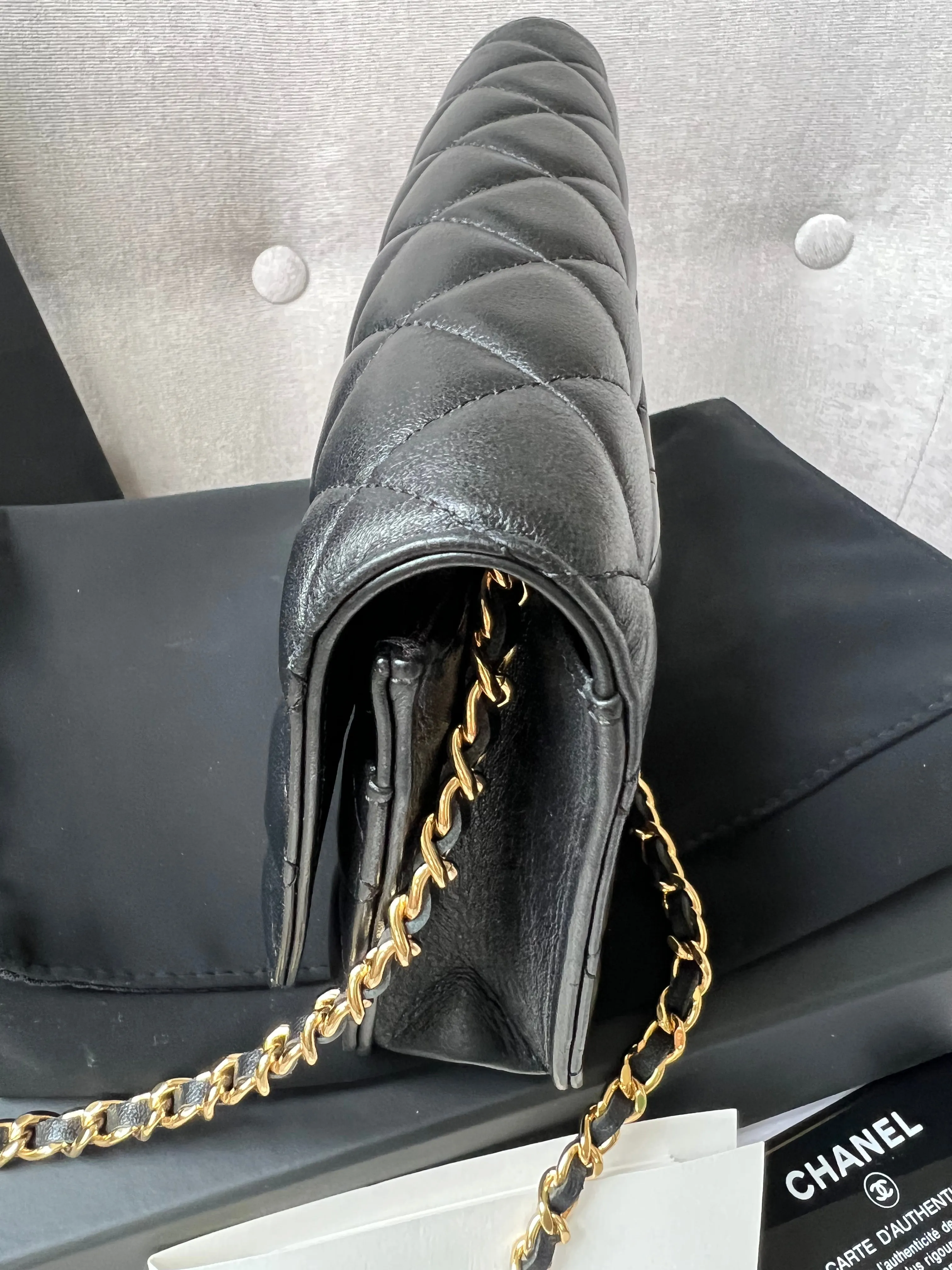 Chanel Black Lambskin Wallet on Chain with gold hardware (RRP £2,810)