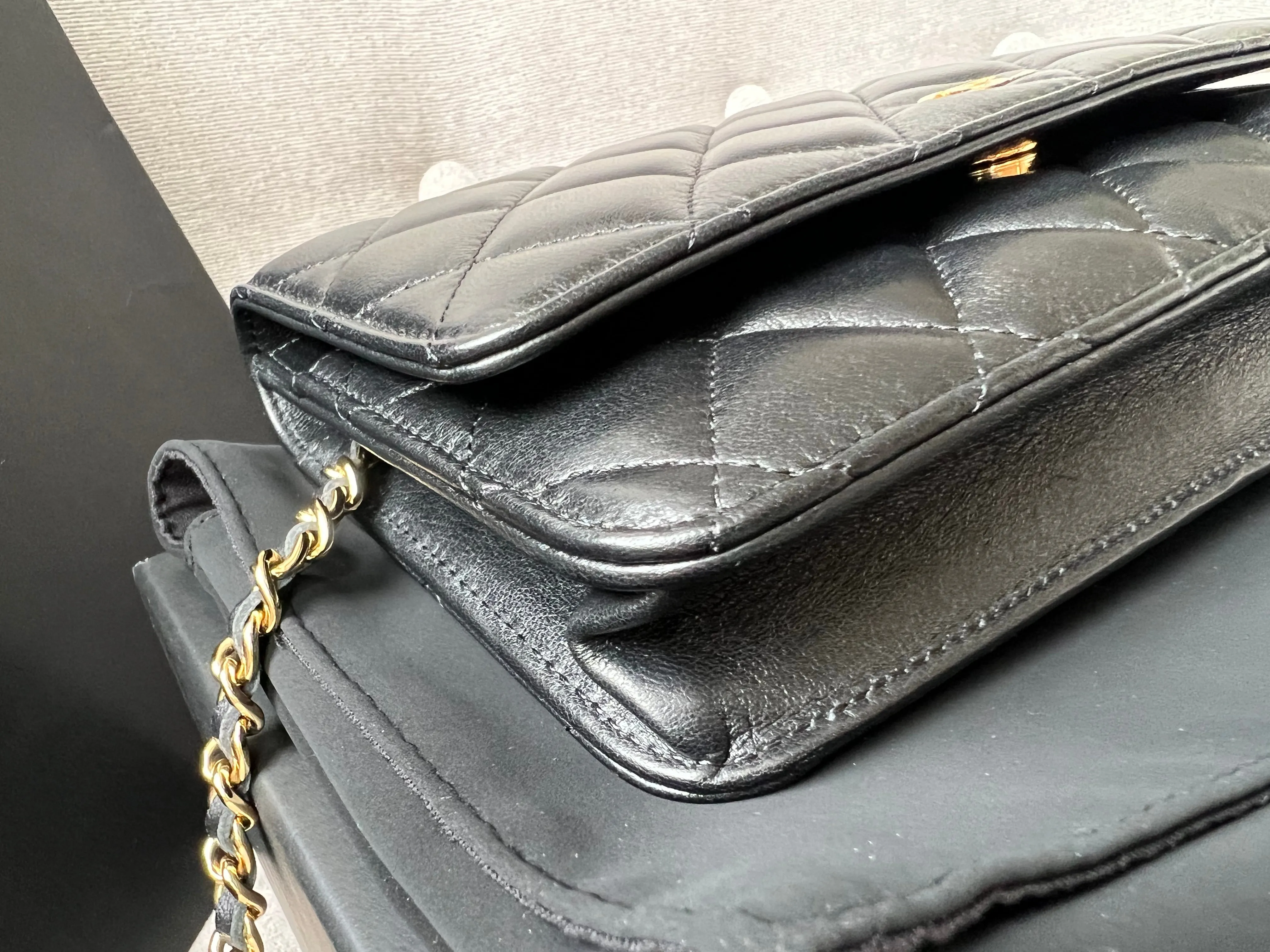 Chanel Black Lambskin Wallet on Chain with gold hardware (RRP £2,810)