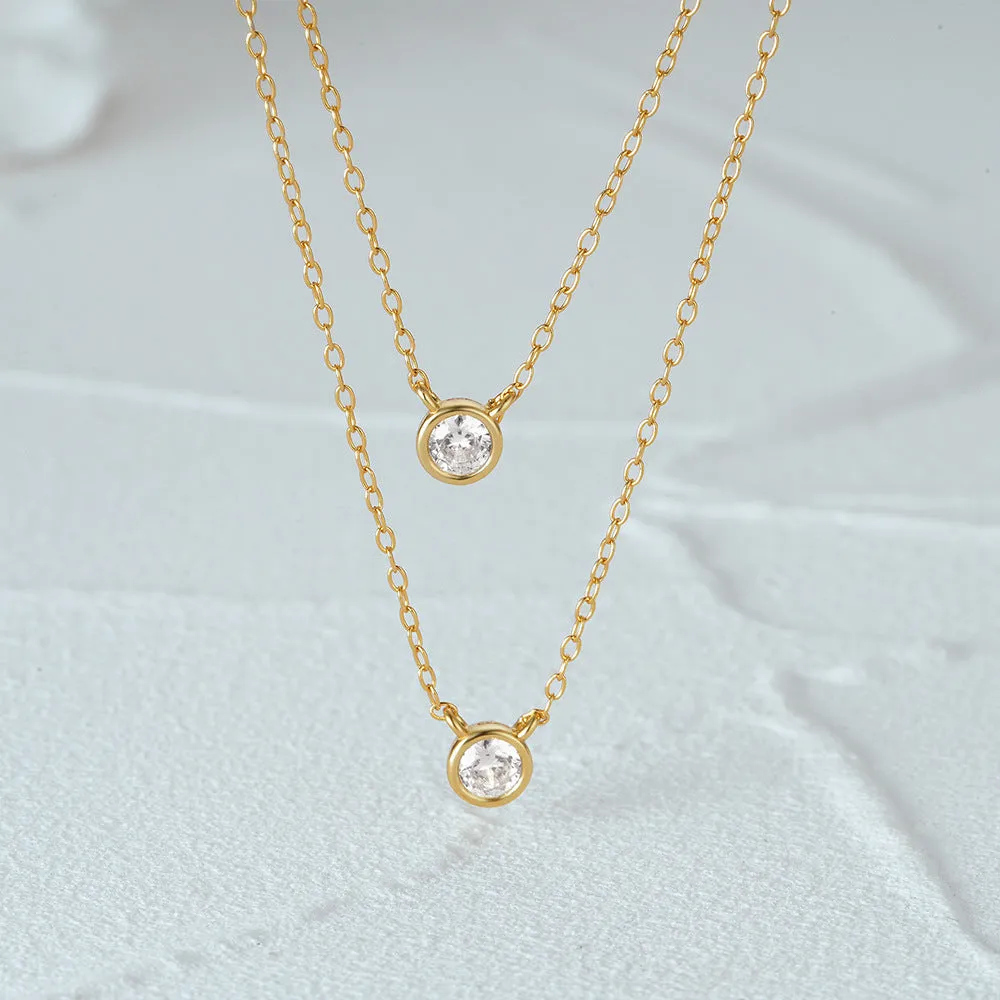 Chic Bezel Layered Necklace
