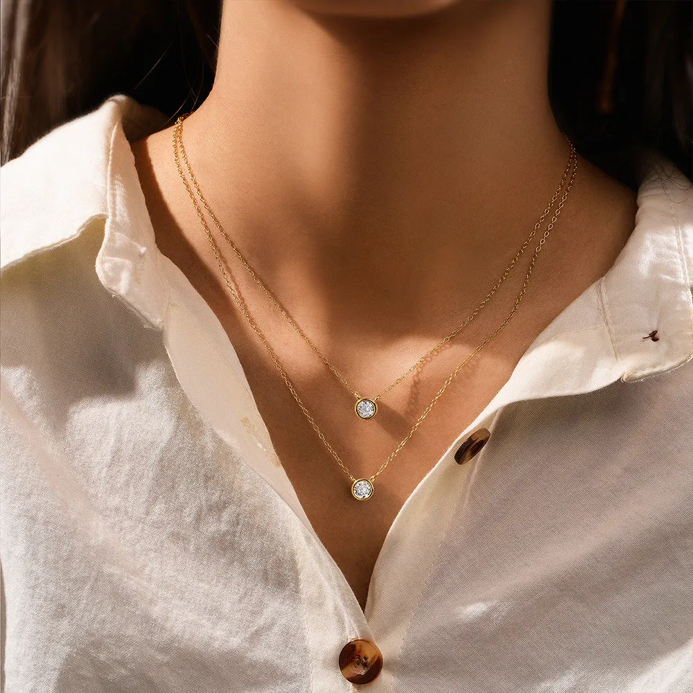 Chic Bezel Layered Necklace