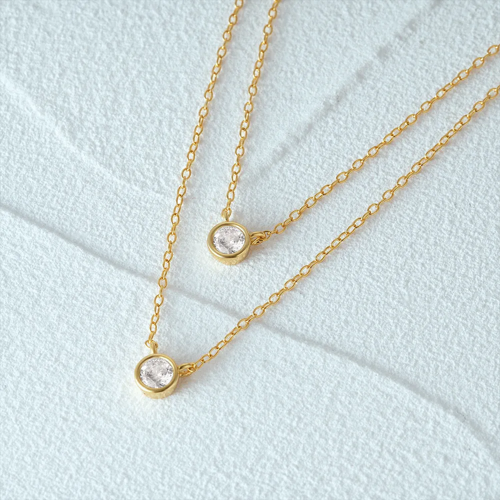 Chic Bezel Layered Necklace