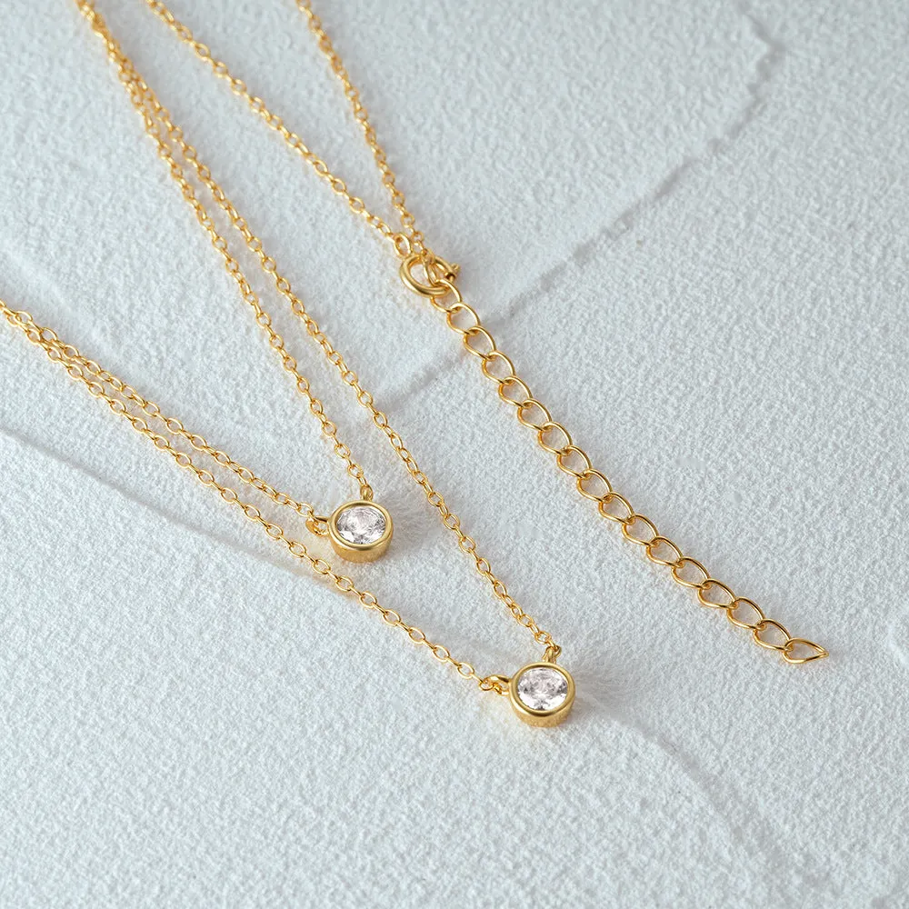 Chic Bezel Layered Necklace