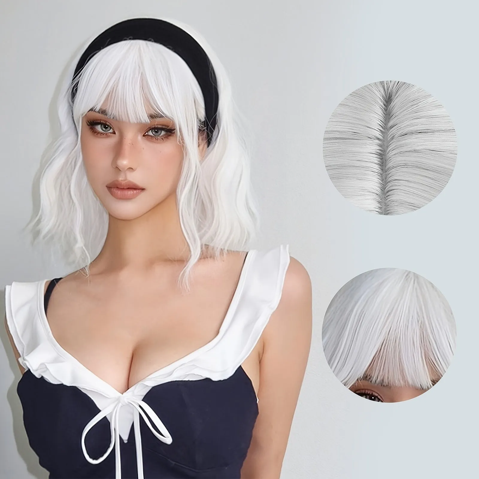 Chic Curly Bangs Wig