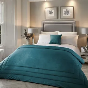 Chic Velvet Bedspread Teal
