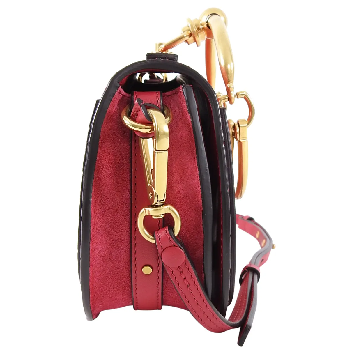 Chloe Small Cherry Pink Fuchsia Croc Embossed Nile Bracelet Bag
