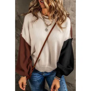 Coffee Shop Colorblock Sweater