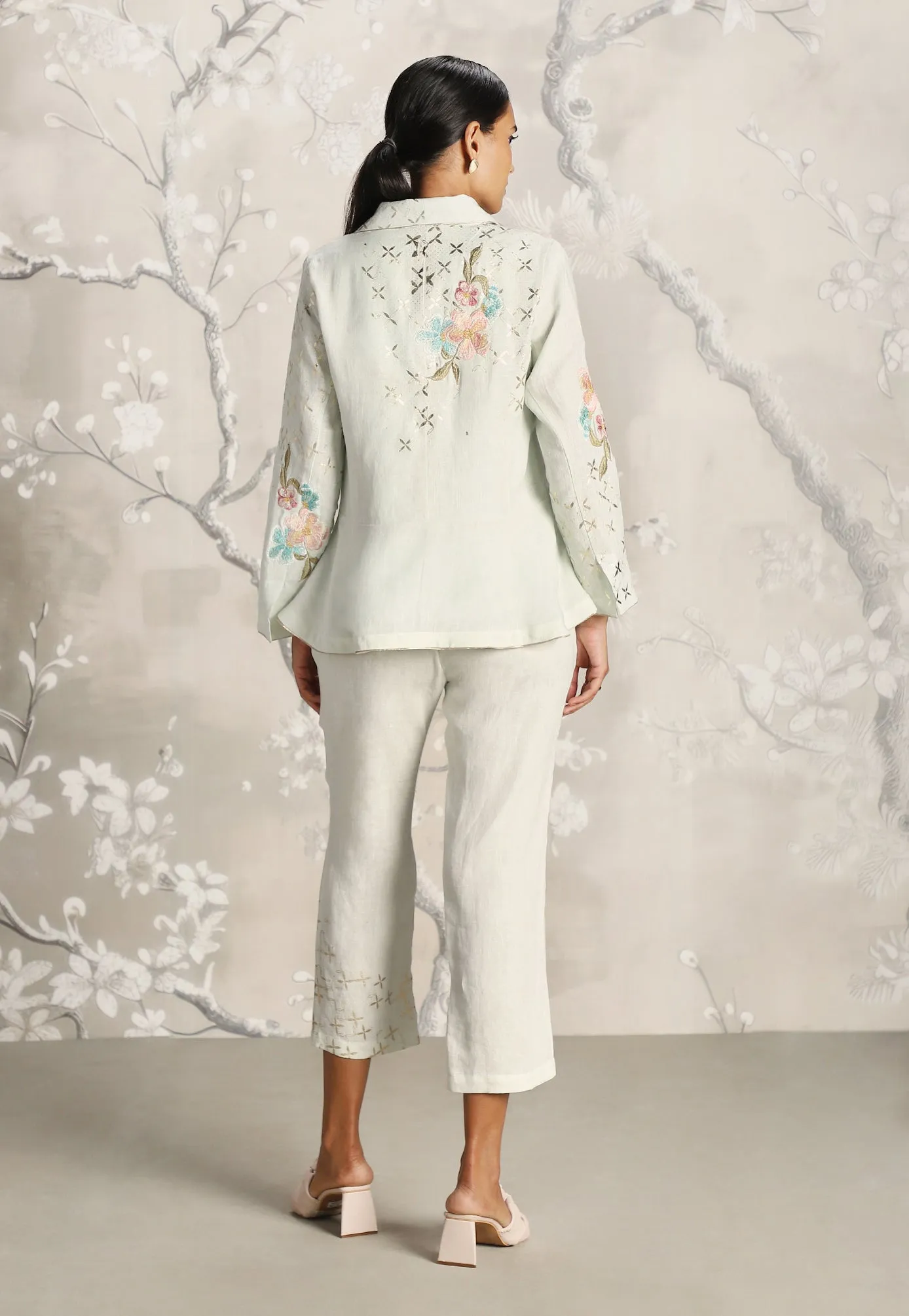 Corsage Peplum Jacket Co-Ord