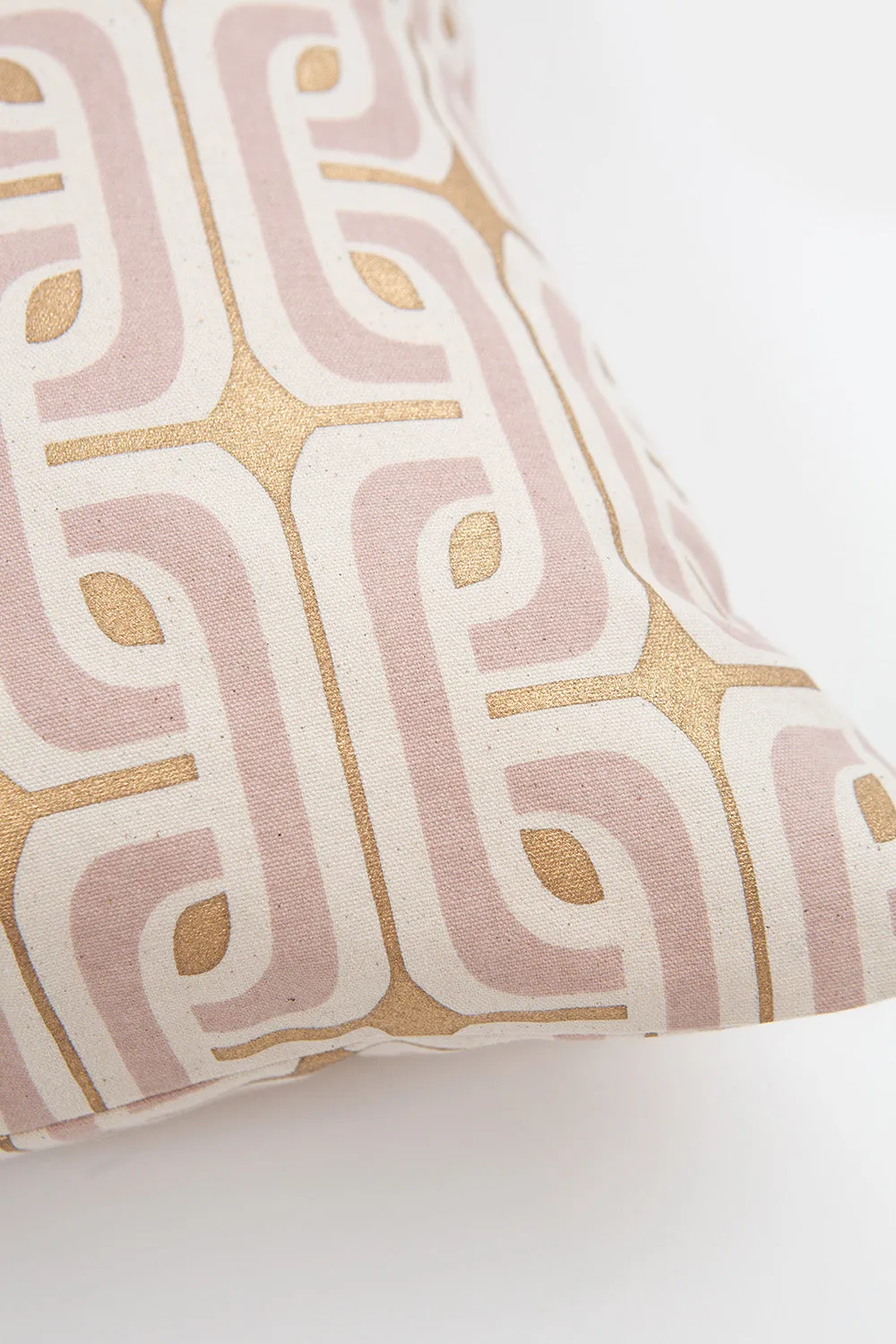 Cotton Throw Pillow In Mauve And Gold Super 1965
