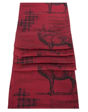 Country Style City Chic Runner with Elk Motif 13"x72"