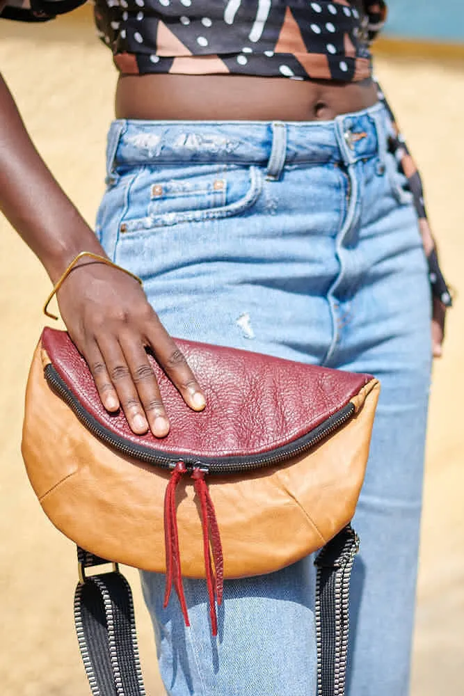 Crescent Cross-Body Bag - Wine