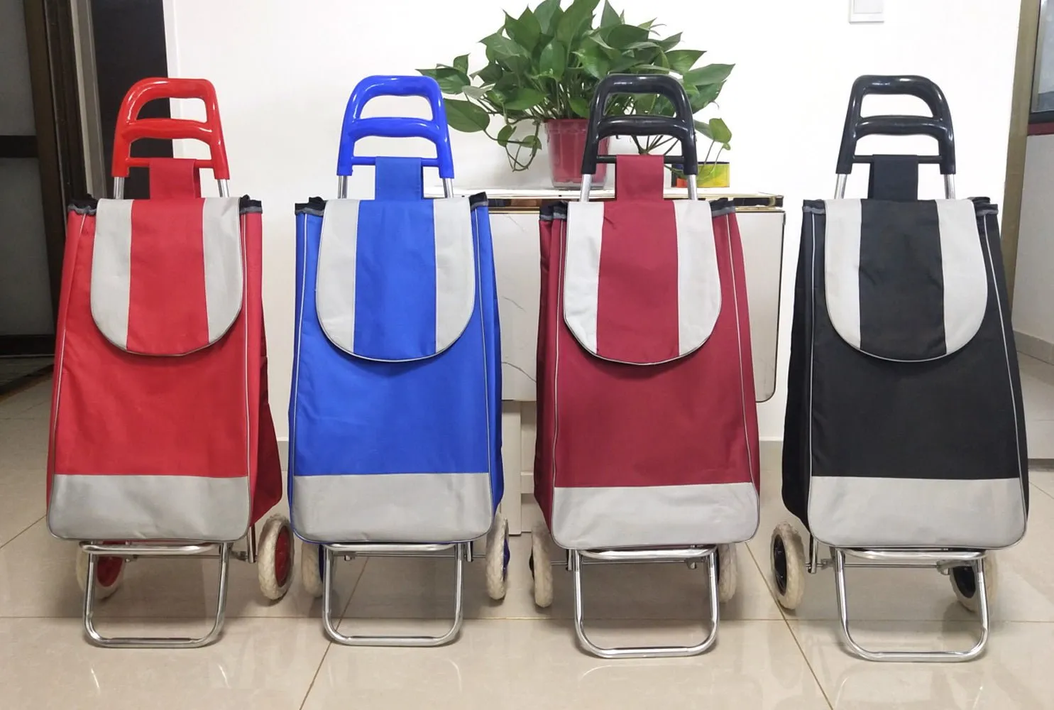 CRONY SC001 Shiping Cart Shopping Trolley Bag Folding Shopping Cart Collapsible Trolley Bag | brown