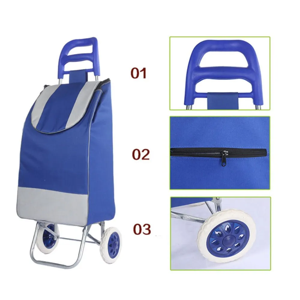 CRONY SC001 Shiping Cart Shopping Trolley Bag Folding Shopping Cart Collapsible Trolley Bag | brown
