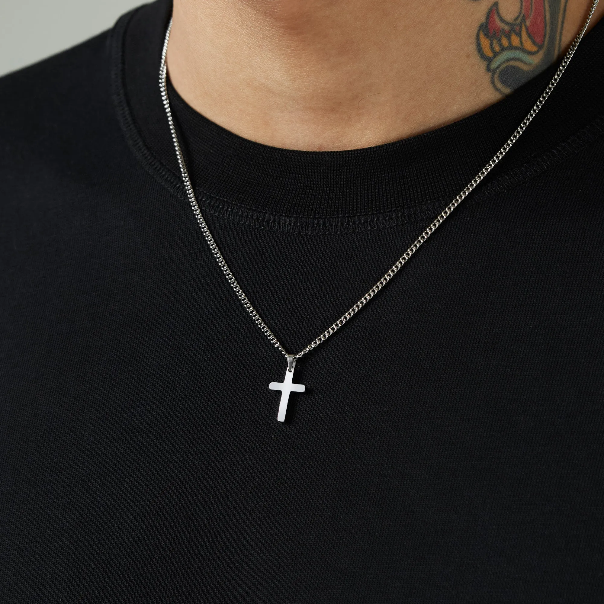 Cross Pendant Necklace | Silver