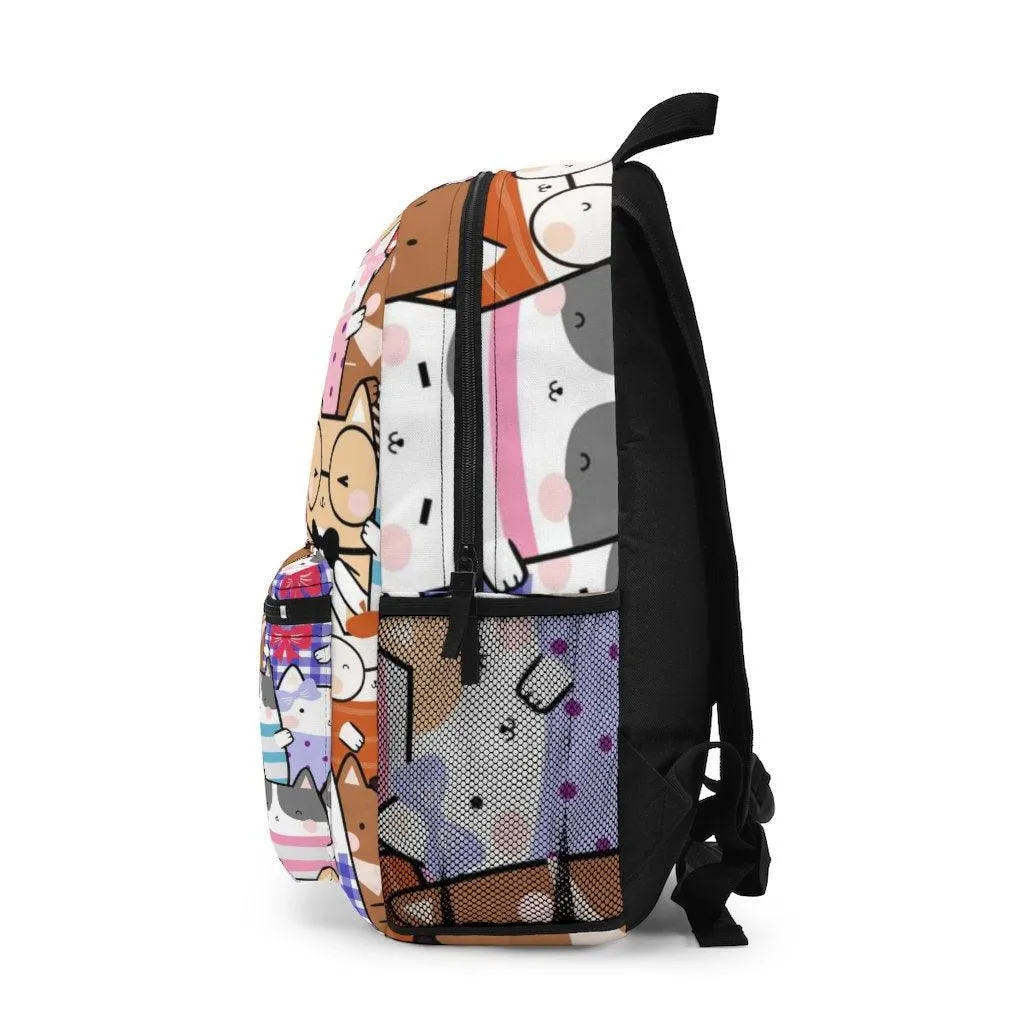 Cute Kawaii Cats Backpack , Teens Backpack, College Backpack everyday use, Travel Backpack, Weekend bag, Laptop Backpack