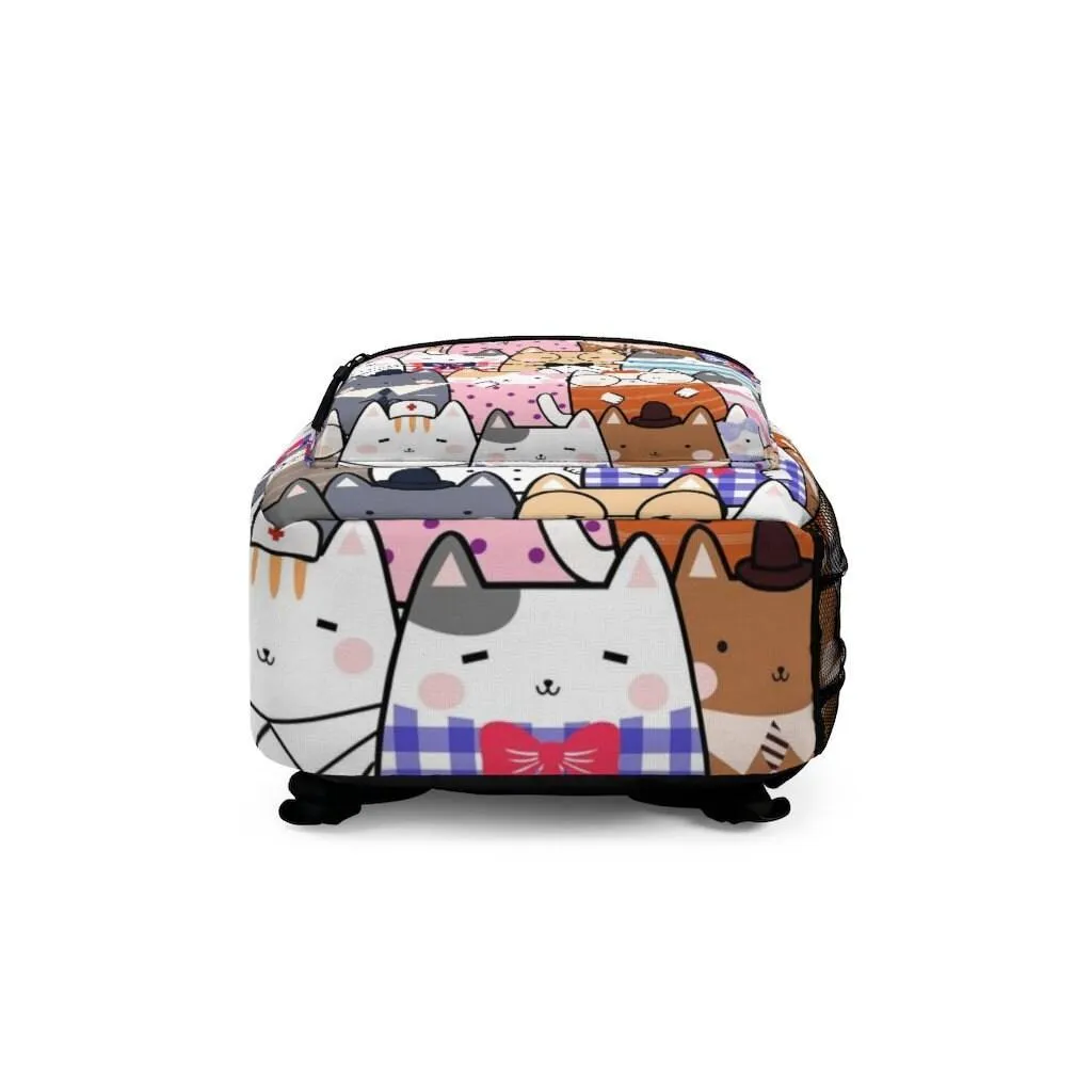 Cute Kawaii Cats Backpack , Teens Backpack, College Backpack everyday use, Travel Backpack, Weekend bag, Laptop Backpack