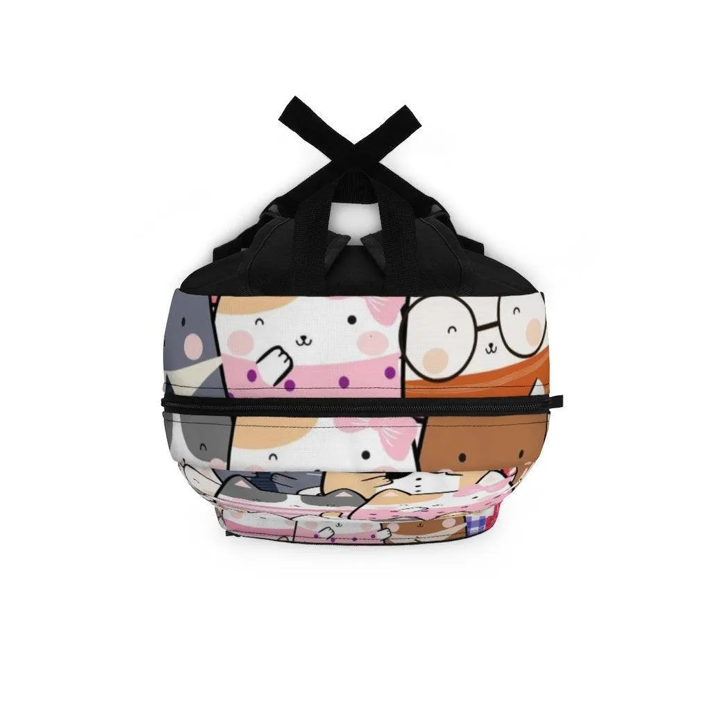 Cute Kawaii Cats Backpack , Teens Backpack, College Backpack everyday use, Travel Backpack, Weekend bag, Laptop Backpack