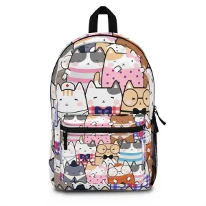 Cute Kawaii Cats Backpack , Teens Backpack, College Backpack everyday use, Travel Backpack, Weekend bag, Laptop Backpack