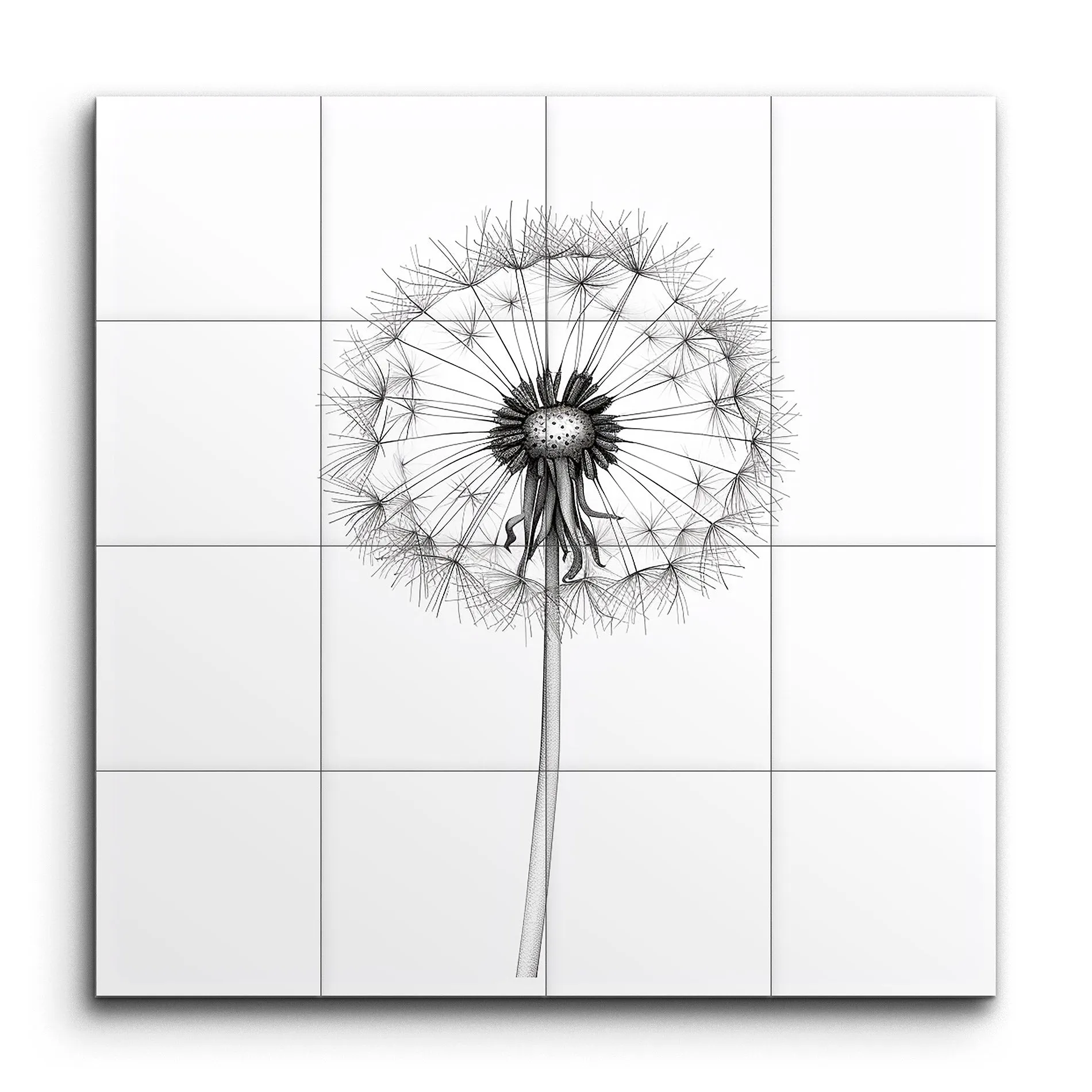 Dandelion Dreams: Monochrome Elegance
