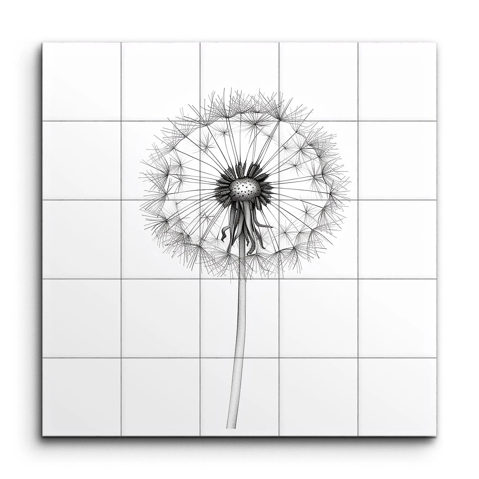 Dandelion Dreams: Monochrome Elegance