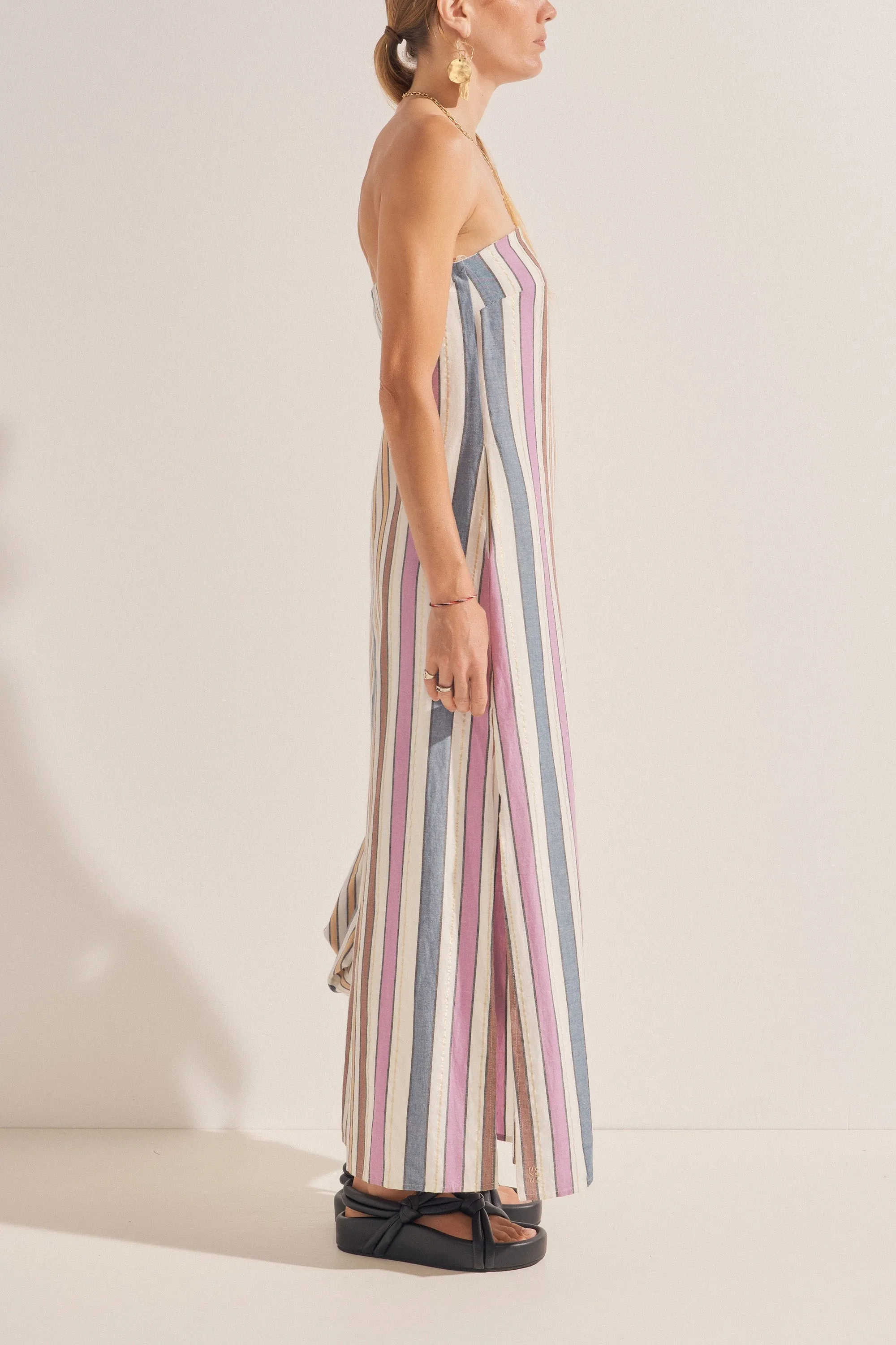 Dione Naxos Stripe Strapless Dress