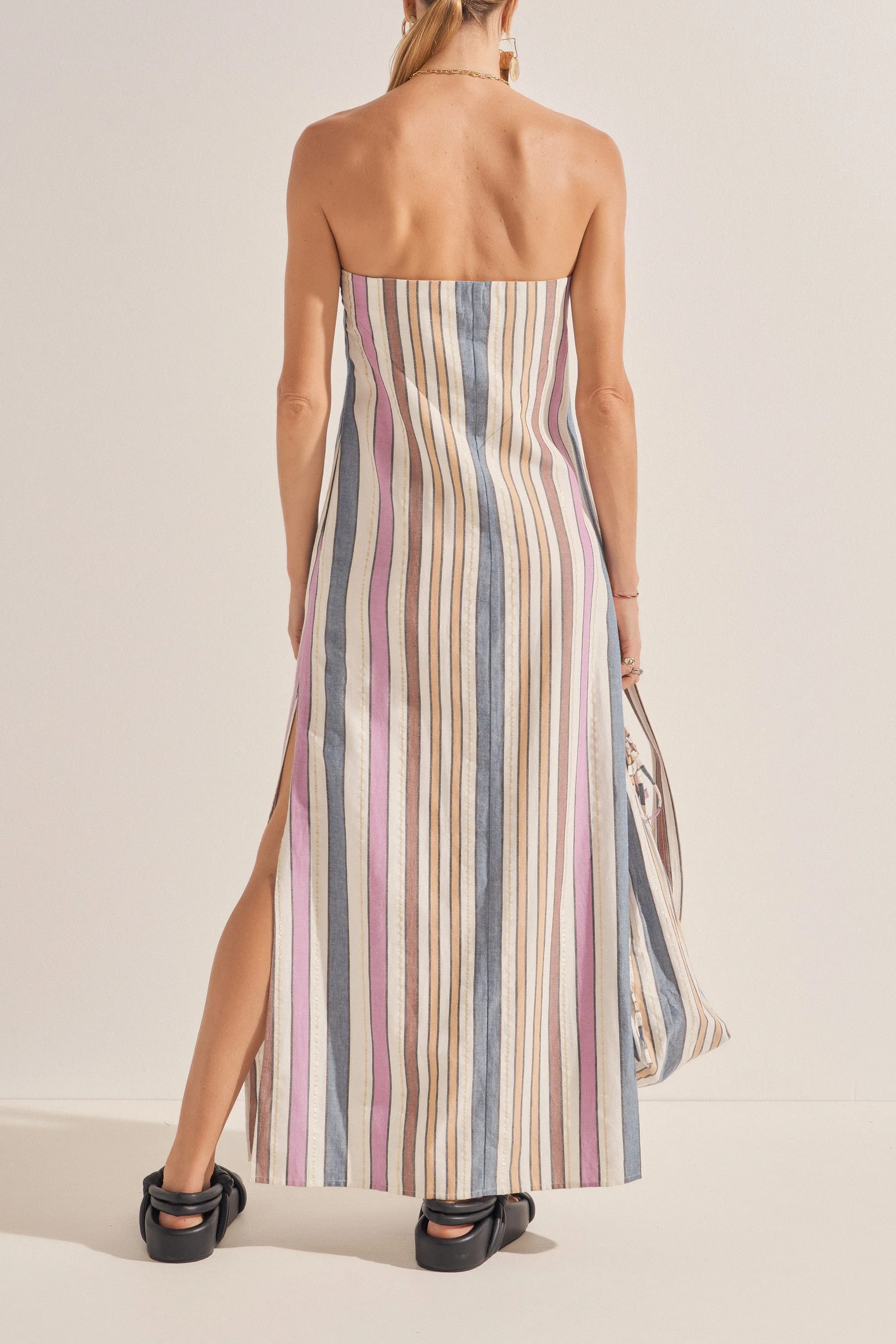 Dione Naxos Stripe Strapless Dress