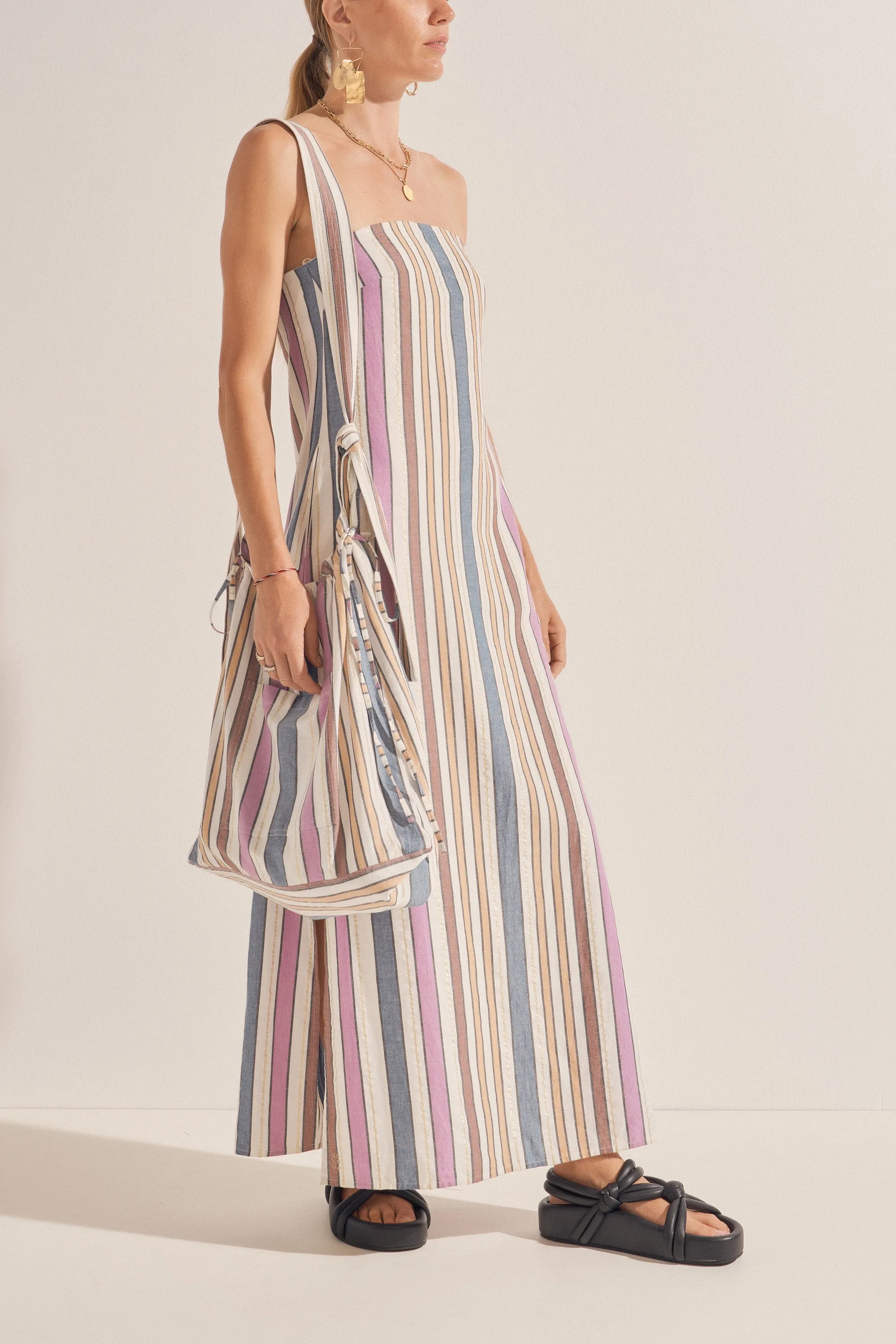 Dione Naxos Stripe Strapless Dress