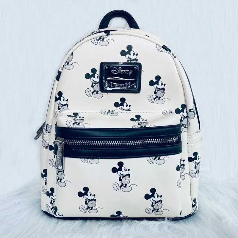 Disney PU Leather Stitch Women Backpack Loki Baby Yoda Lady Bags Toy Story 3 Alien Children Schoolbag Brand Handbag For Girls
