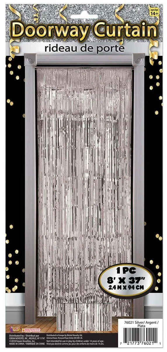 Doorway Tinsel Curtain - Silver